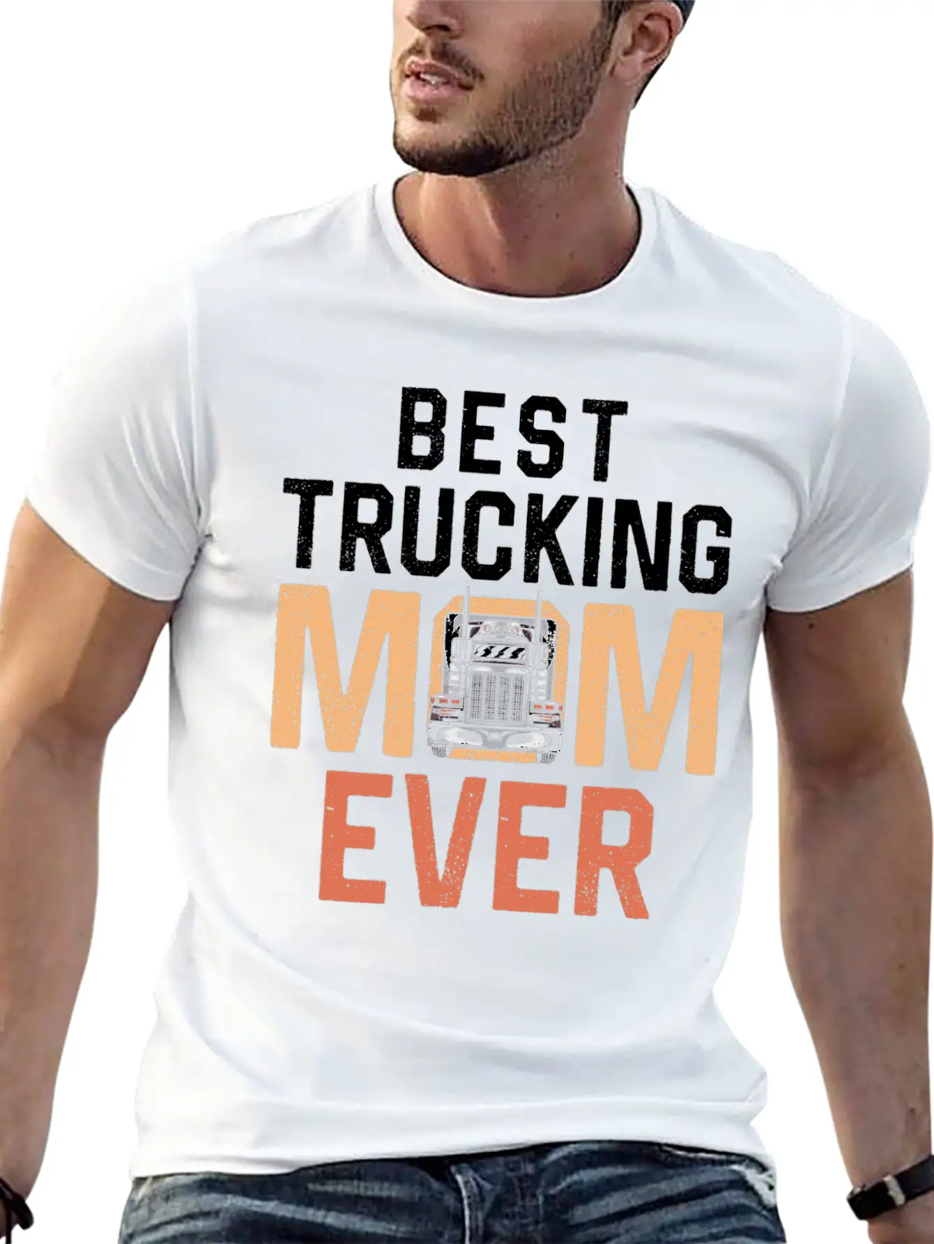 Trucker Truck Driver Mom Mother Timeless Short Sleeve Tee – Comfy And Minimalist Design