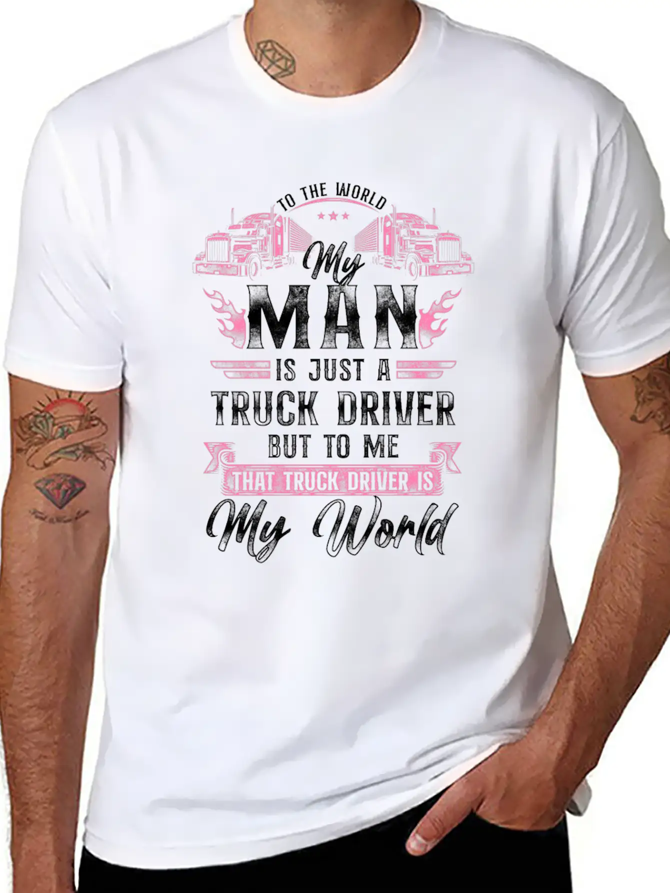 Trucker Truck Driver Valentines Essential Unisex Summer Tee – Soft Cotton Casual Fit