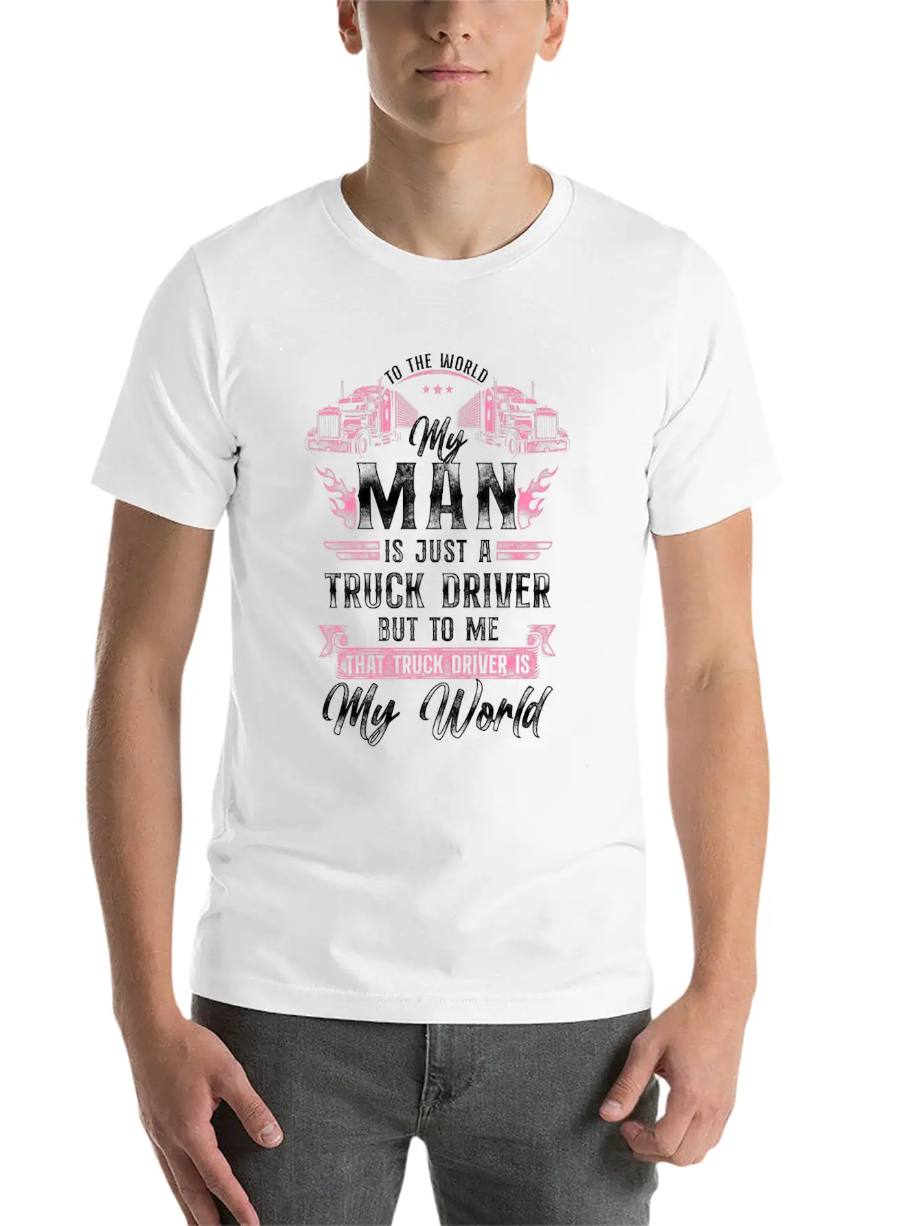 Trucker Truck Driver Valentines Essential Unisex Summer Tee – Soft Cotton Casual Fit