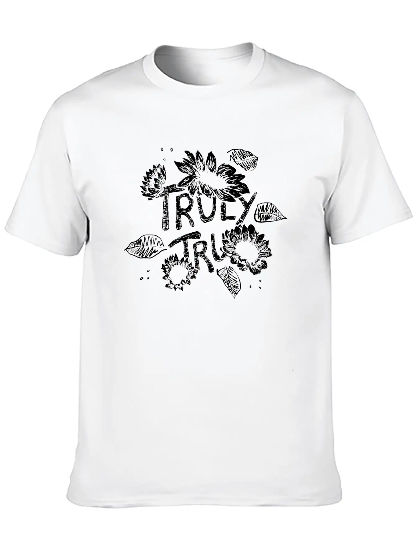 Truly Tru Sunflower Basic Graphic T-Shirt – Daily Comfort In Soft Cotton