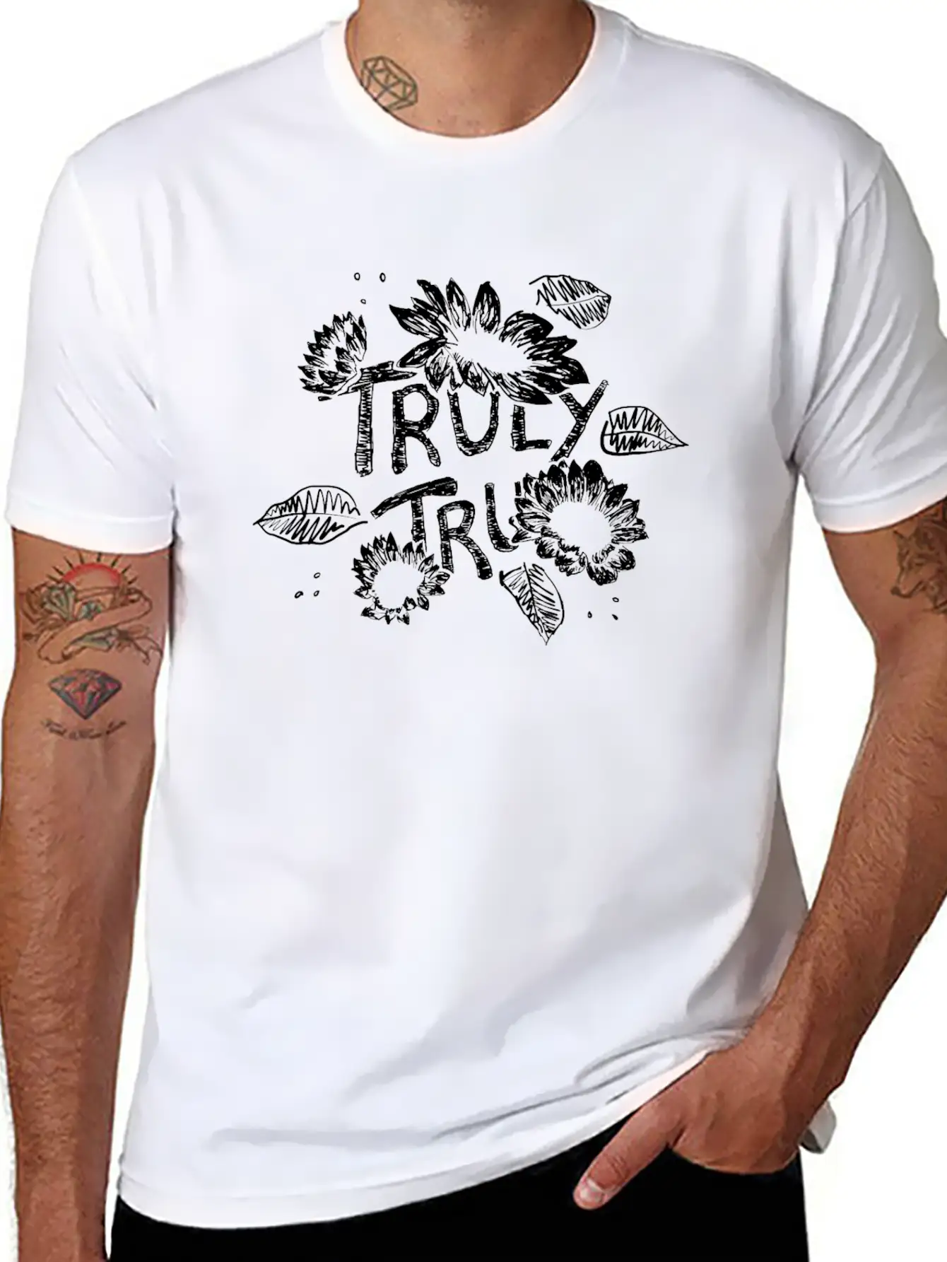 Truly Tru Sunflower Basic Graphic T-Shirt – Daily Comfort In Soft Cotton