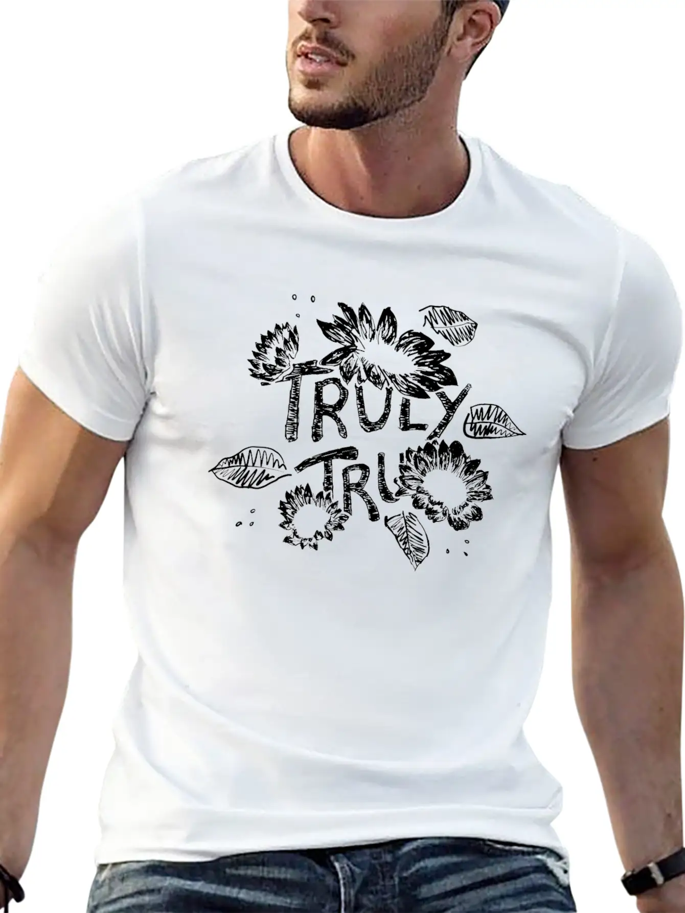 Truly Tru Sunflower Basic Graphic T-Shirt – Daily Comfort In Soft Cotton