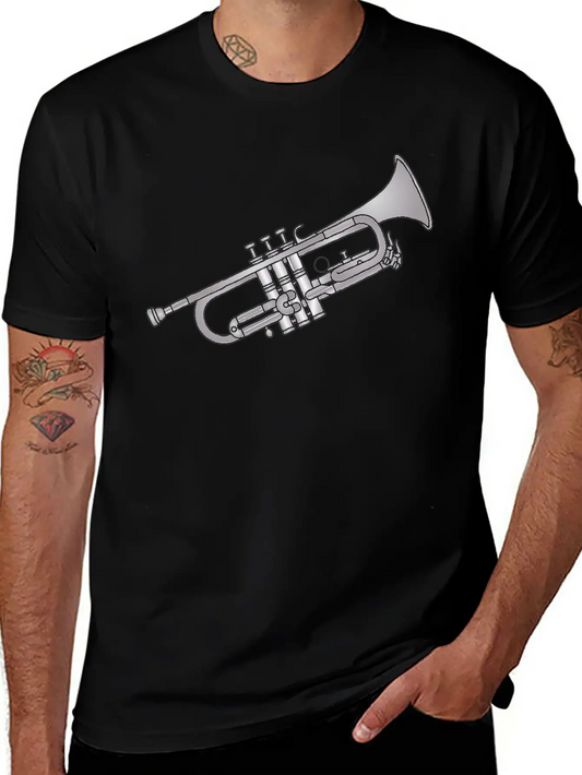 Trumpet Brass Instrument Unisex Short Sleeve Soft Cotton T-Shirt – Casual Everyday Wear