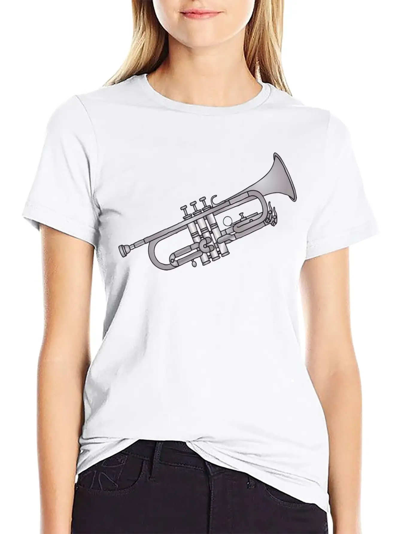 Trumpet Brass Instrument Unisex Short Sleeve Soft Cotton T-Shirt – Casual Everyday Wear
