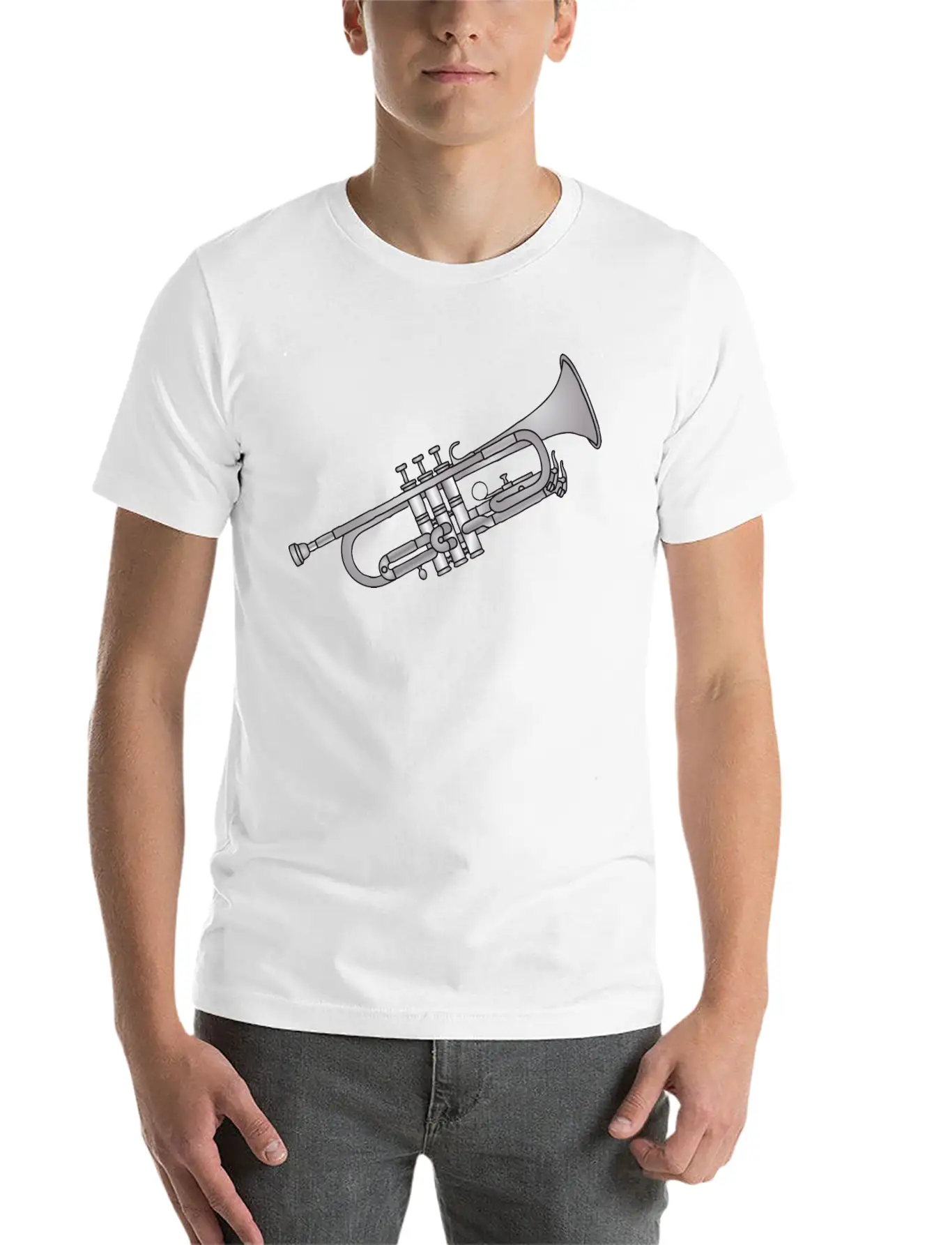 Trumpet Brass Instrument Unisex Short Sleeve Soft Cotton T-Shirt – Casual Everyday Wear