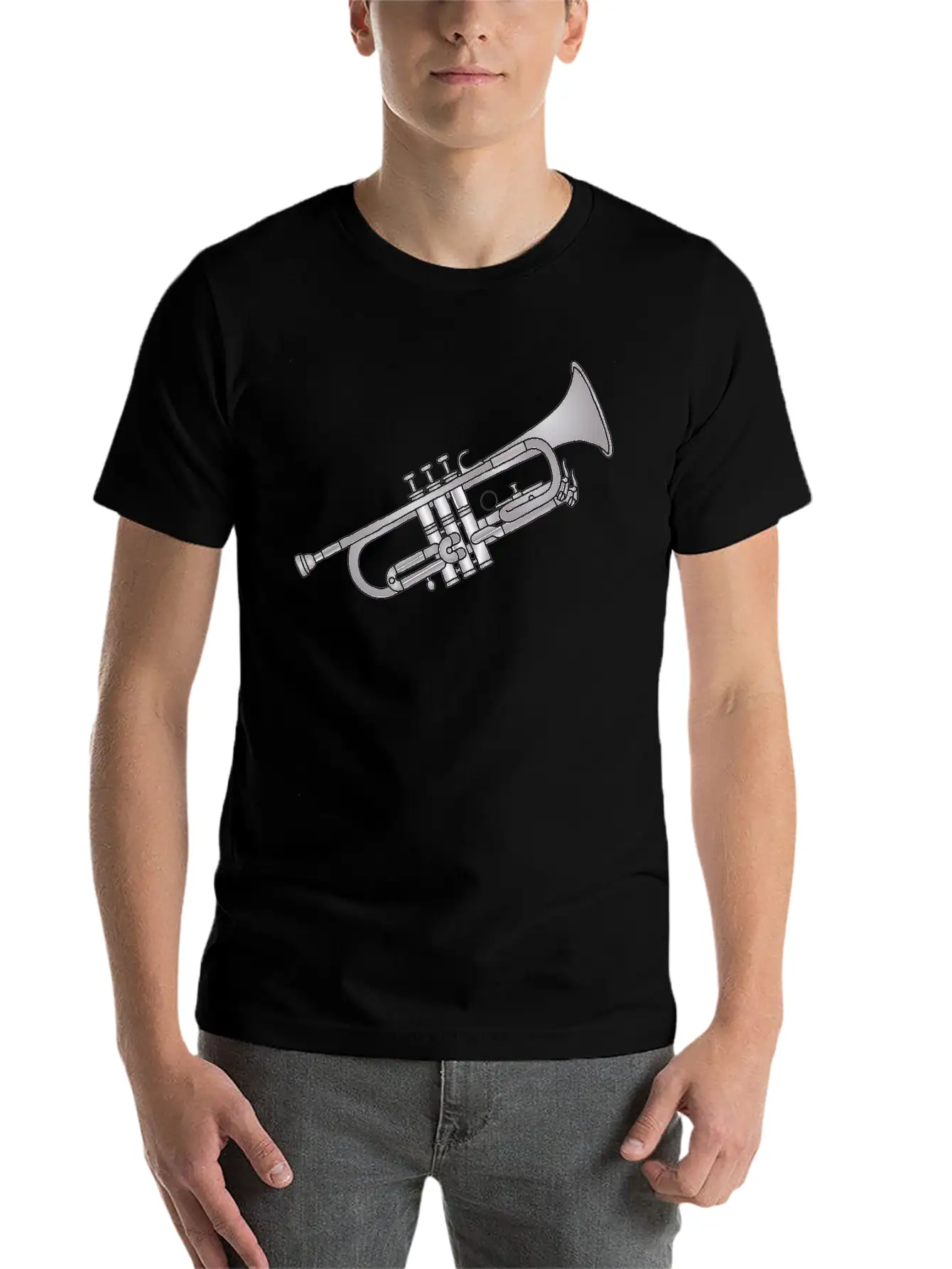 Trumpet Brass Instrument Unisex Short Sleeve Soft Cotton T-Shirt – Casual Everyday Wear