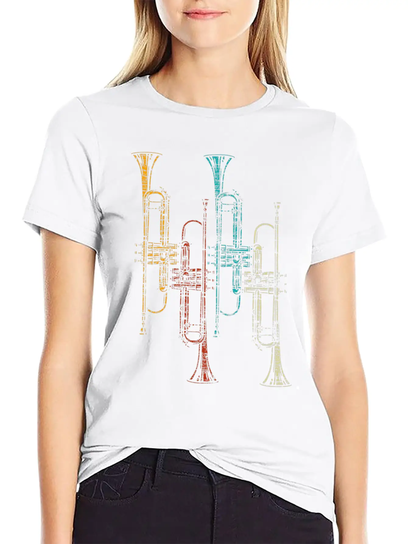 Trumpet Comfortable Minimalist Graphic Tee – Summer Style Essential
