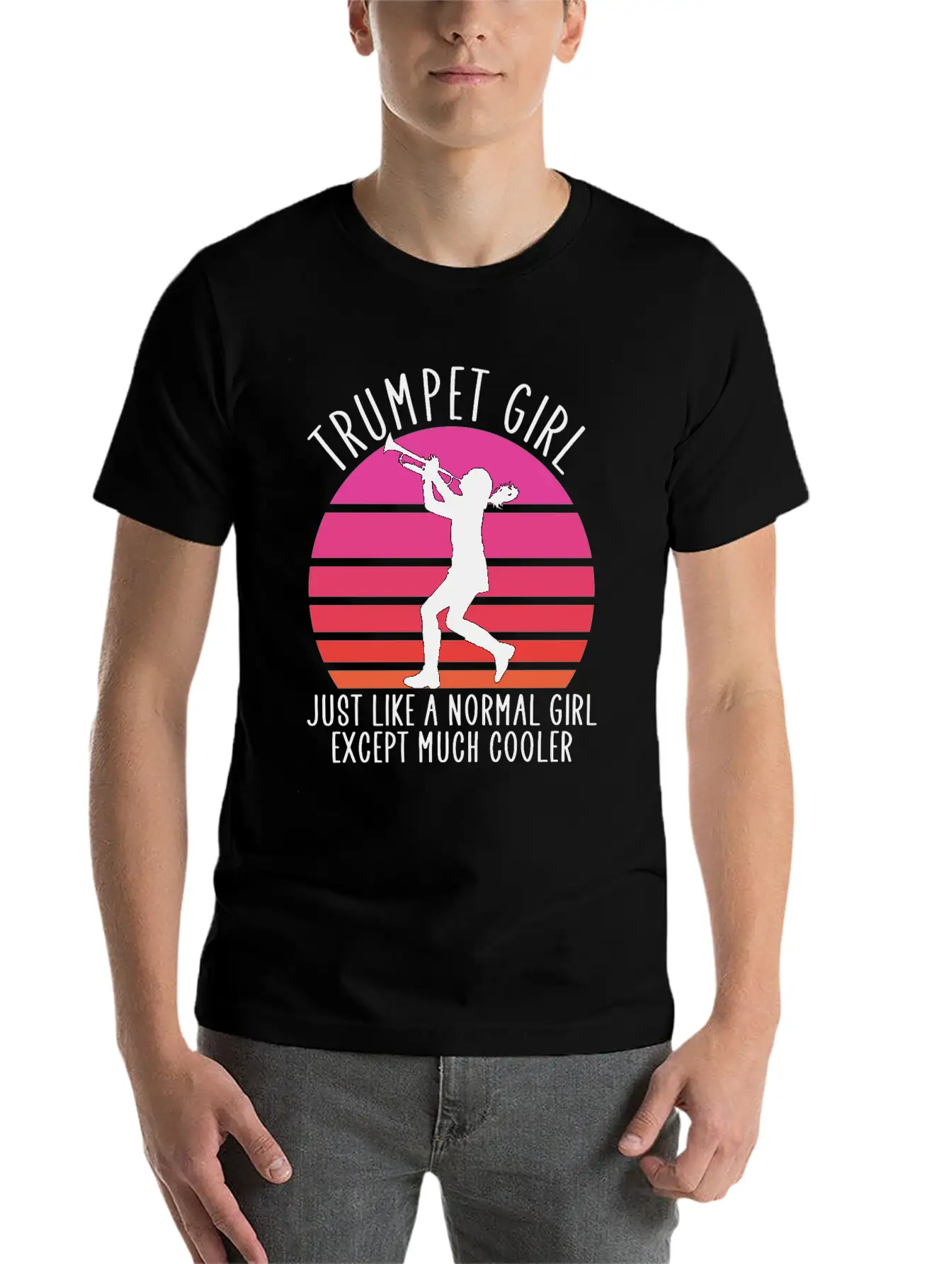 Trumpet Girl Like A Normal Girl Unisex Short Sleeve Soft Cotton T-Shirt – Casual Everyday Wear