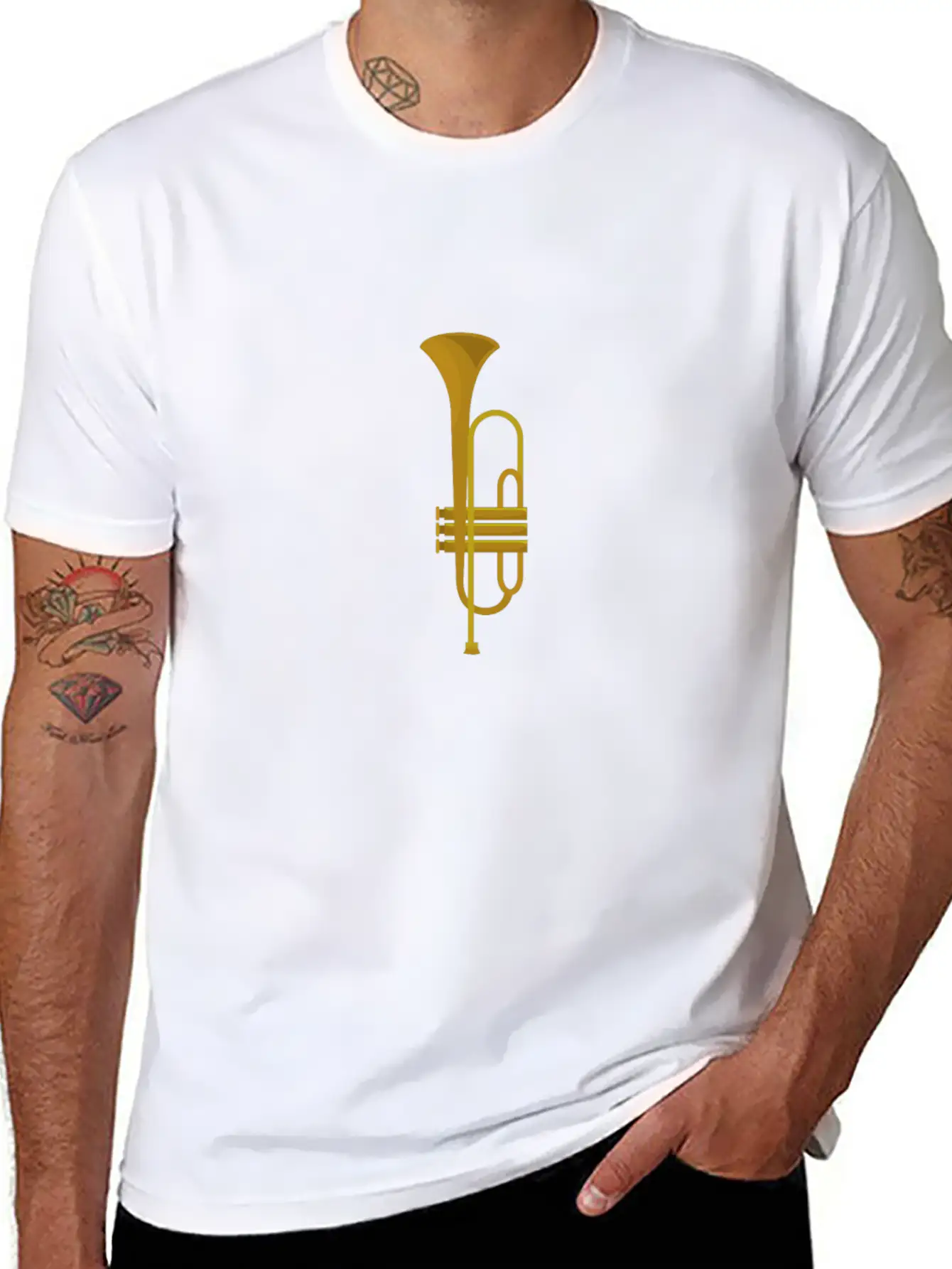 Trumpet Instrument Unisex Short Sleeve Soft Cotton T-Shirt – Casual Everyday Wear