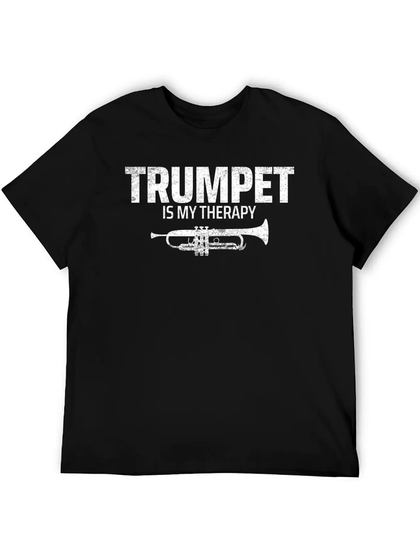 TRUMPET IS MY THERAPY Unisex Short Sleeve Soft Cotton T-Shirt – Casual Everyday Wear