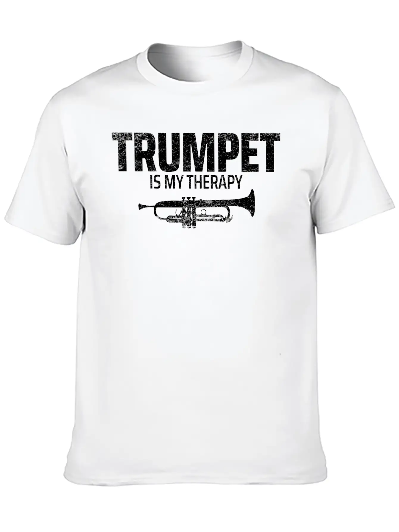 TRUMPET IS MY THERAPY Unisex Short Sleeve Soft Cotton T-Shirt – Casual Everyday Wear