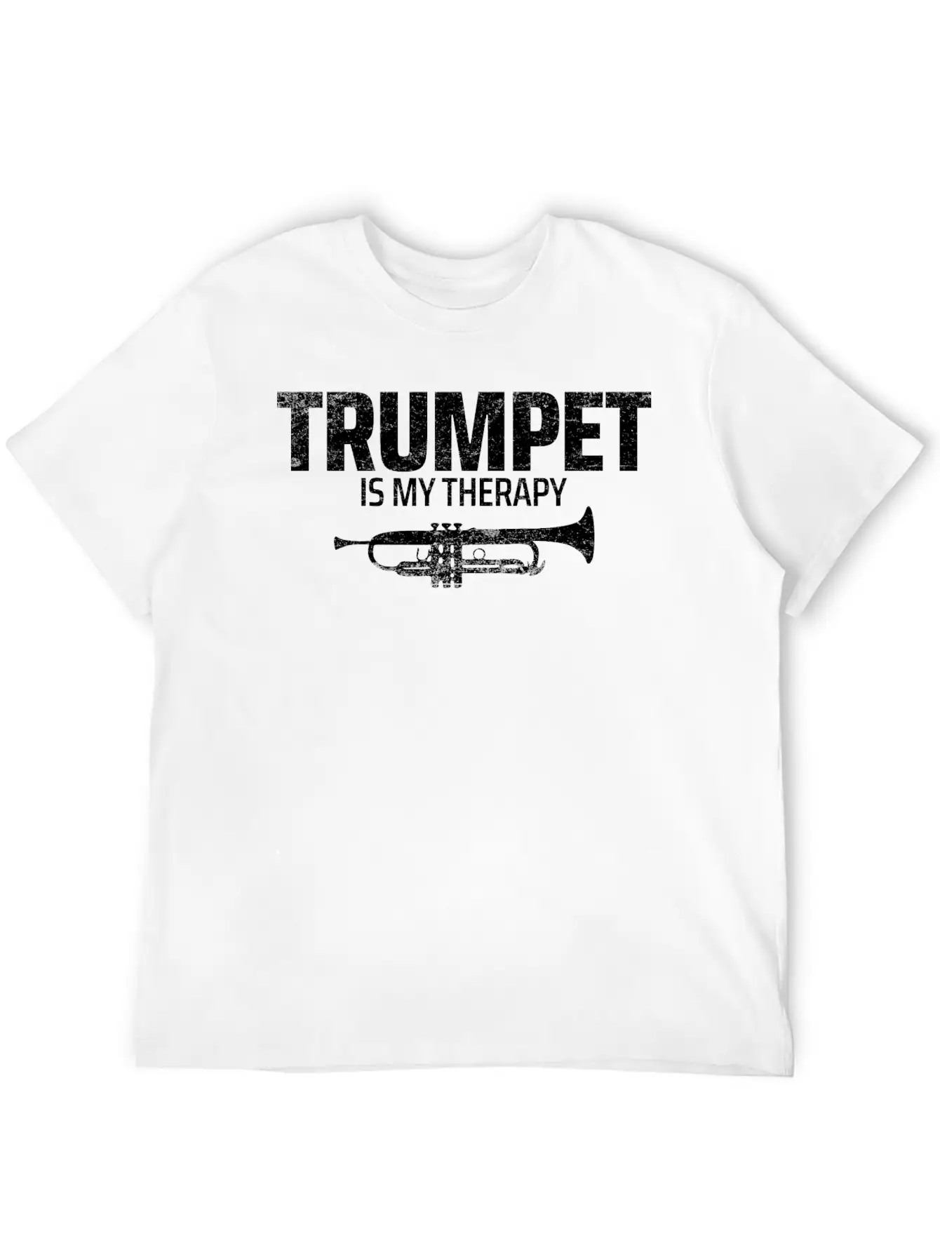 TRUMPET IS MY THERAPY Unisex Short Sleeve Soft Cotton T-Shirt – Casual Everyday Wear