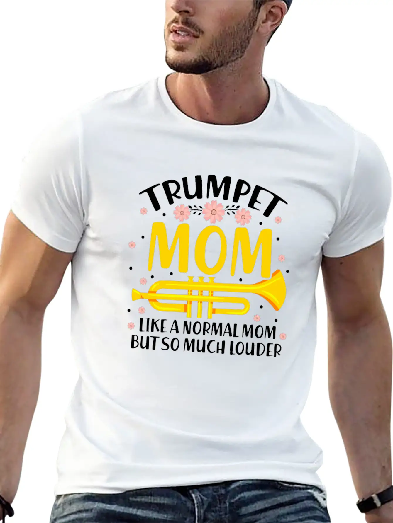 Trumpet Mom Like A Normal Mom But So Much Louder Stylish Everyday T-Shirt – Unisex Basic Cotton Tee