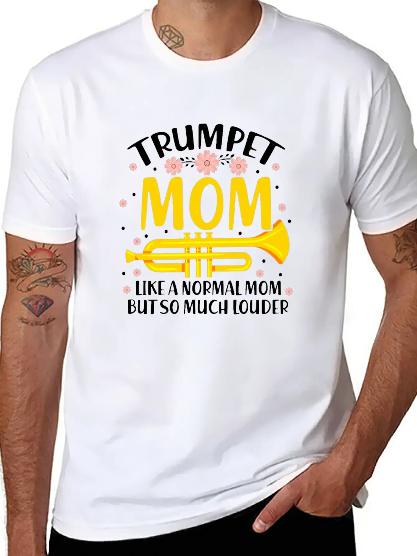 Trumpet Mom Like A Normal Mom But So Much Louder Stylish Everyday T-Shirt – Unisex Basic Cotton Tee