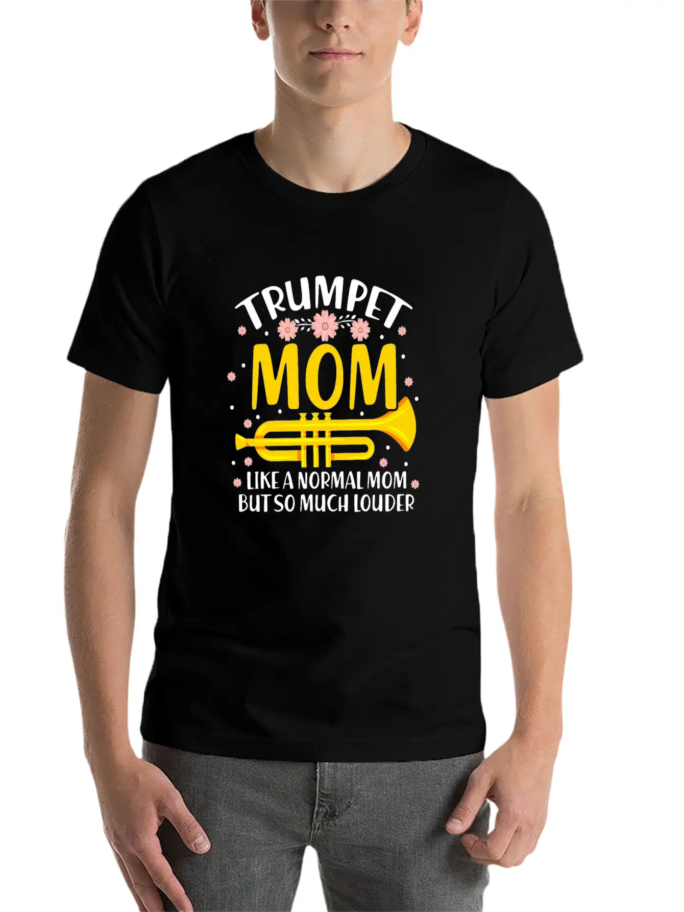 Trumpet Mom Like A Normal Mom But So Much Louder Stylish Everyday T-Shirt – Unisex Basic Cotton Tee