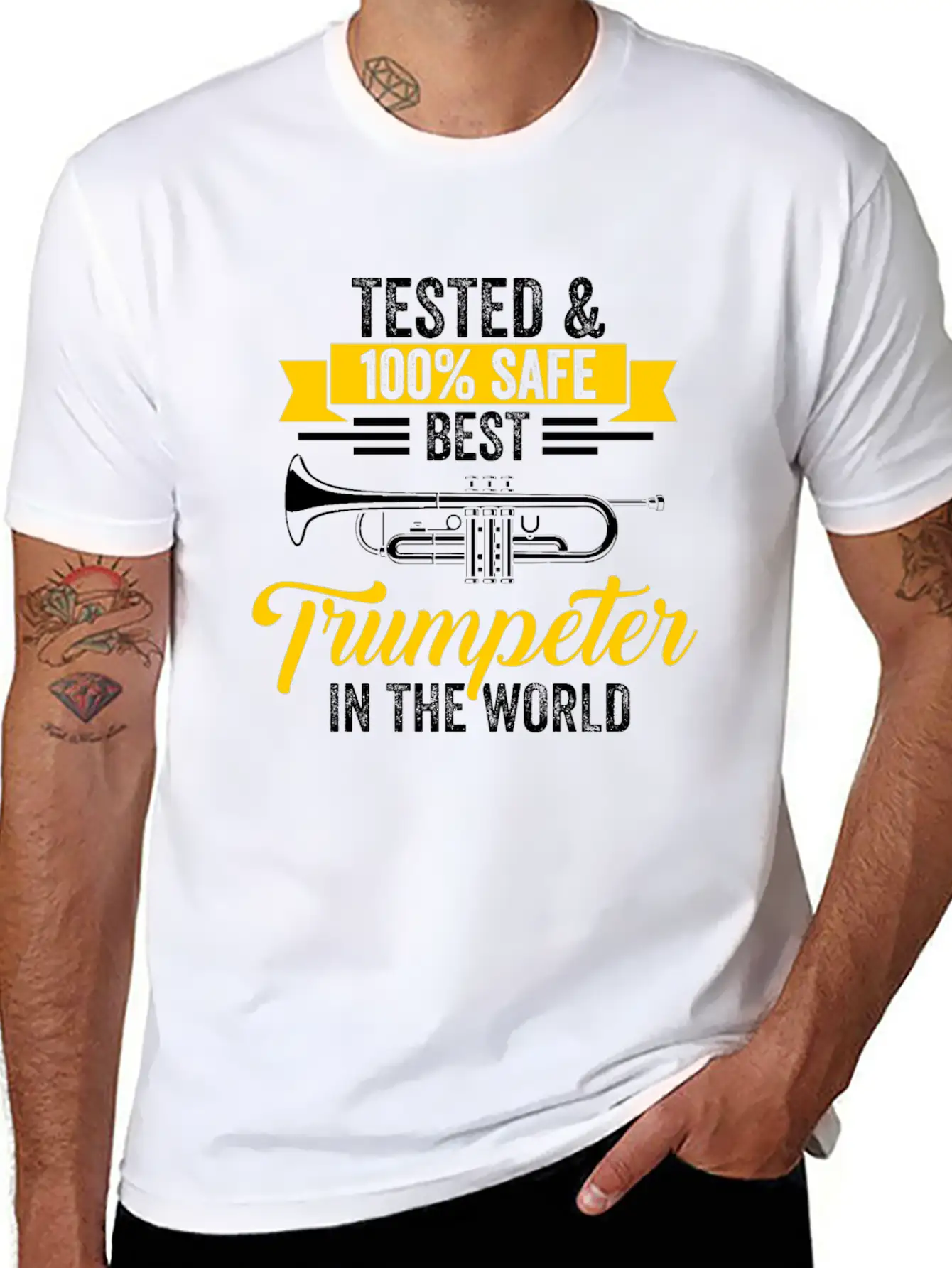 Trumpet Trumpet Player Musician Unisex Short Sleeve Soft Cotton T-Shirt – Casual Everyday Wear