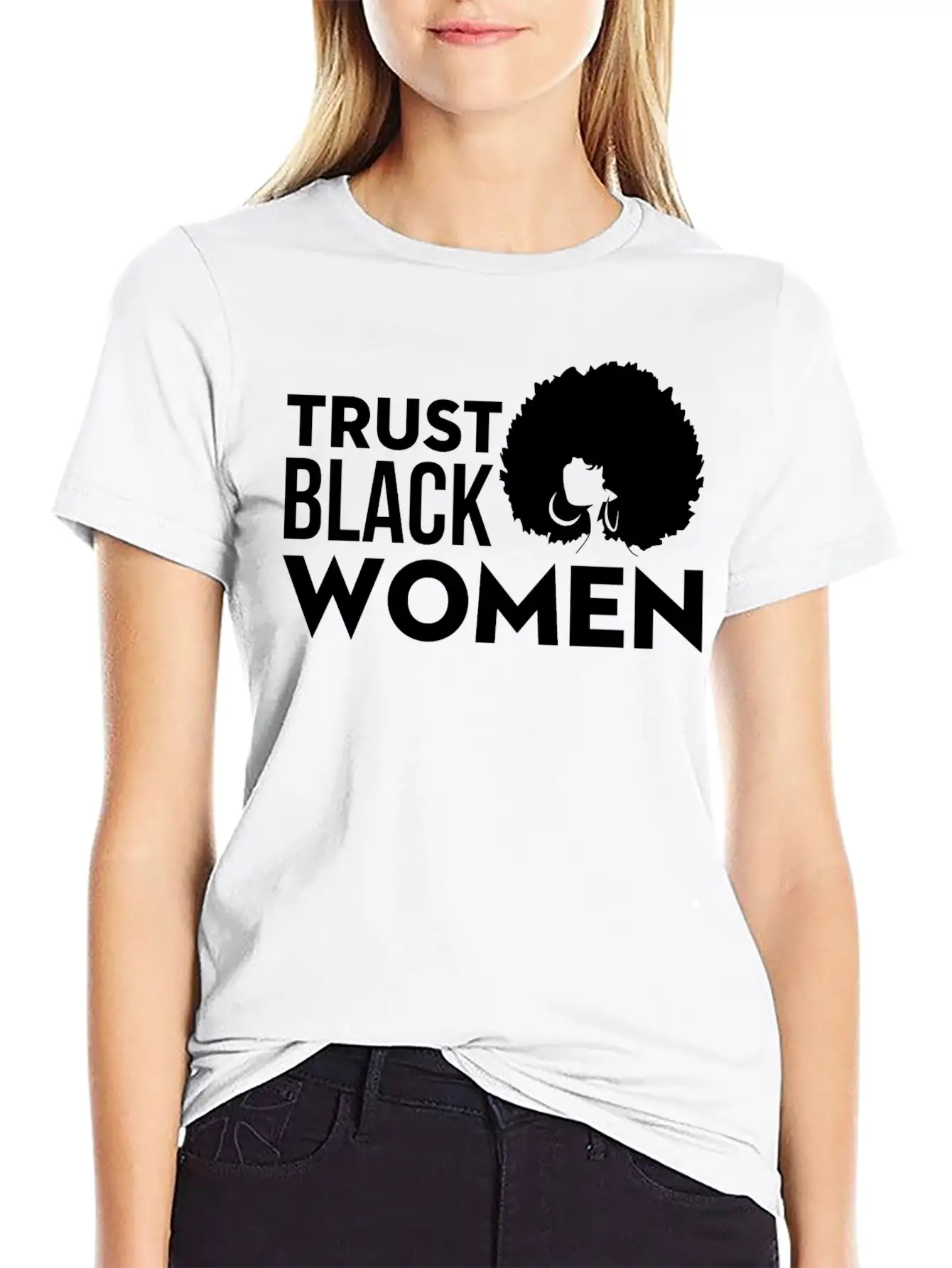 Trust Black Woman Unisex Short Sleeve Soft Cotton T-Shirt – Casual Everyday Wear