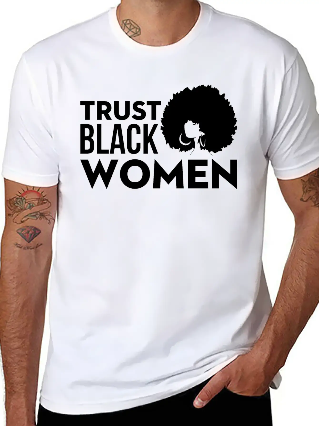 Trust Black Woman Unisex Short Sleeve Soft Cotton T-Shirt – Casual Everyday Wear