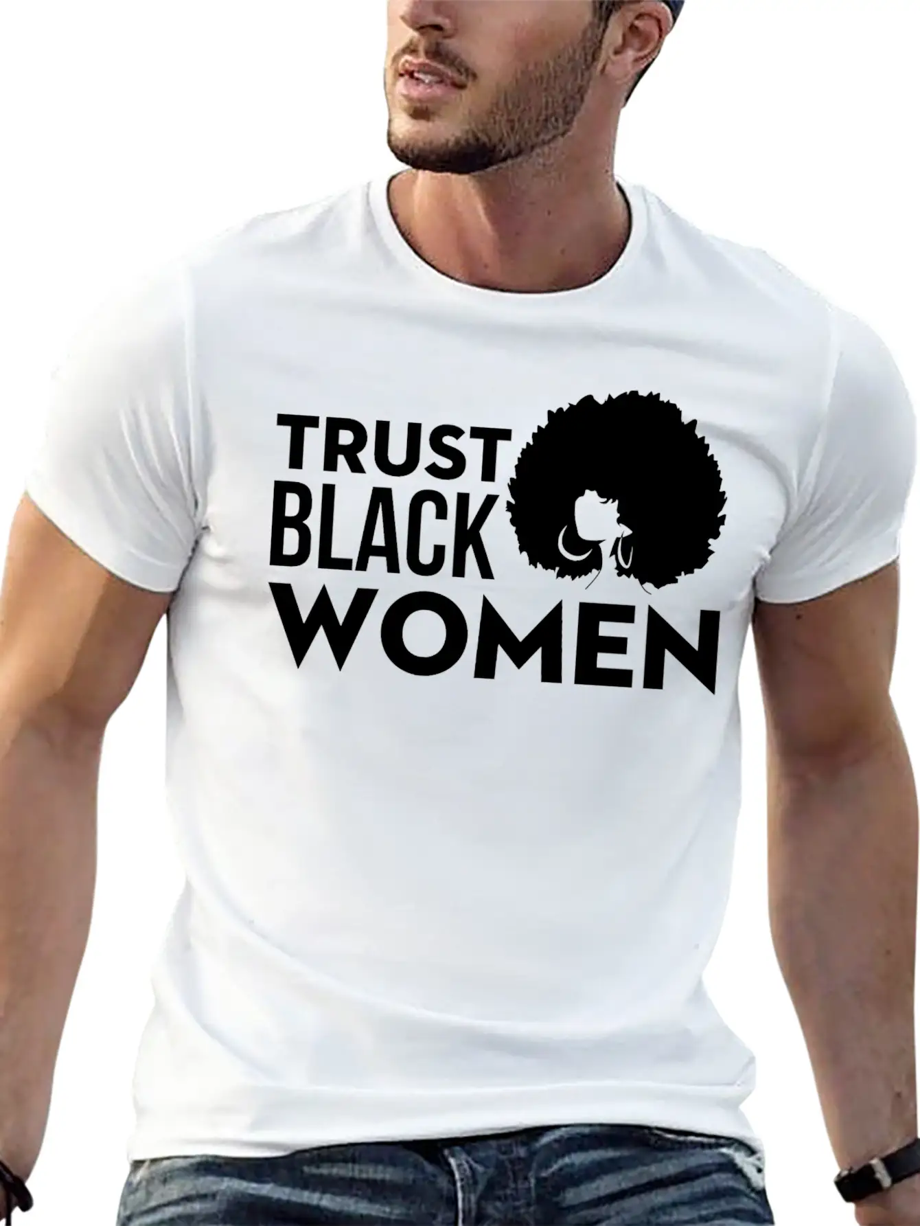 Trust Black Woman Unisex Short Sleeve Soft Cotton T-Shirt – Casual Everyday Wear