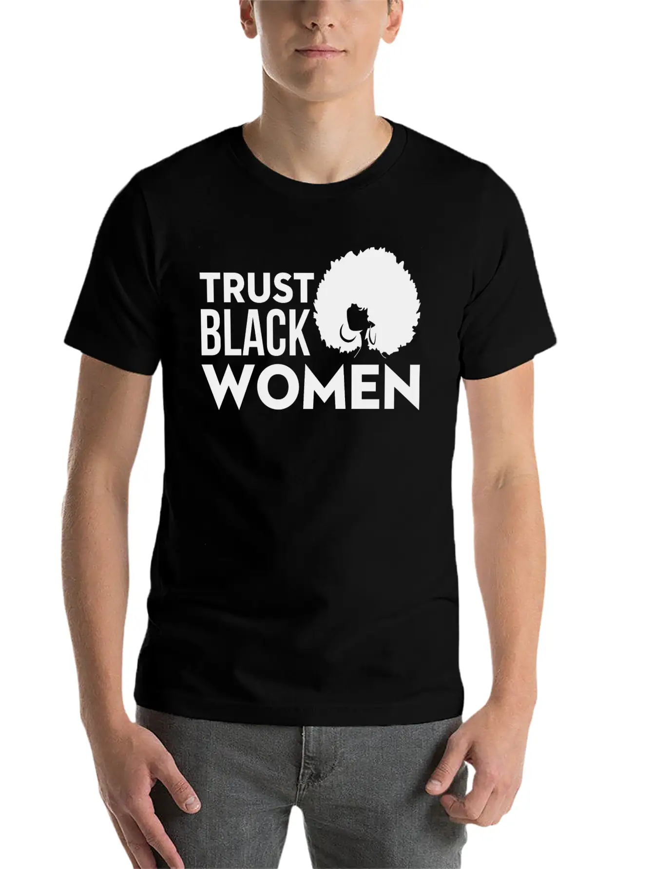 Trust Black Woman Unisex Short Sleeve Soft Cotton T-Shirt – Casual Everyday Wear