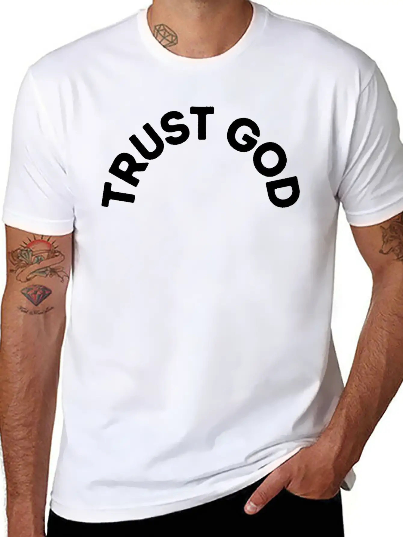 Trust God Unisex Short Sleeve Soft Cotton T-Shirt – Casual Everyday Wear