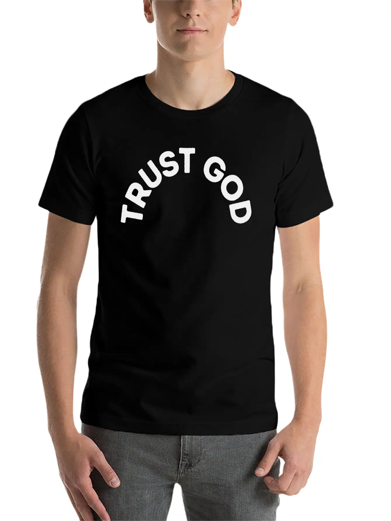 Trust God Unisex Short Sleeve Soft Cotton T-Shirt – Casual Everyday Wear