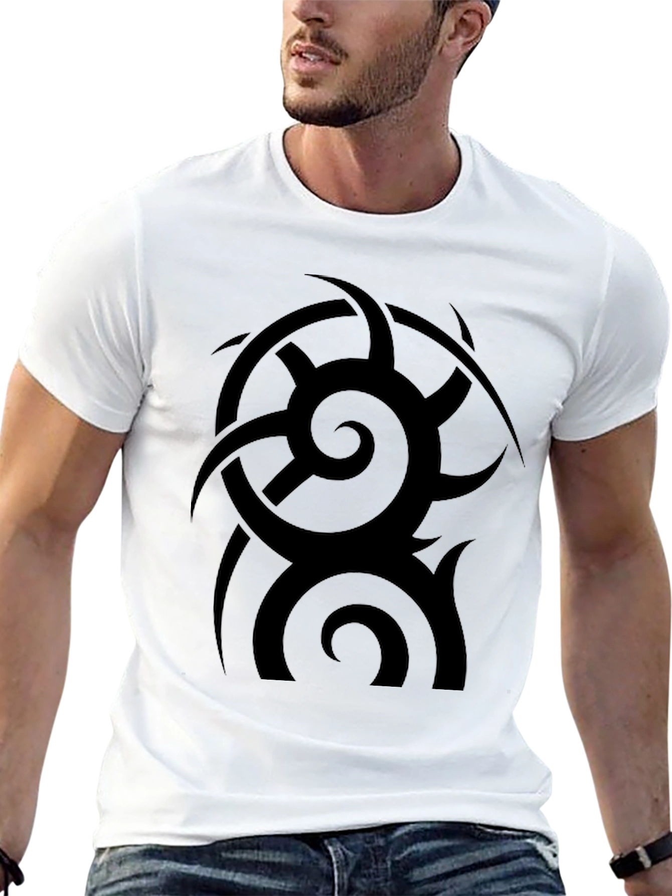 Tribal Tattoo Graphic Black T-Shirt