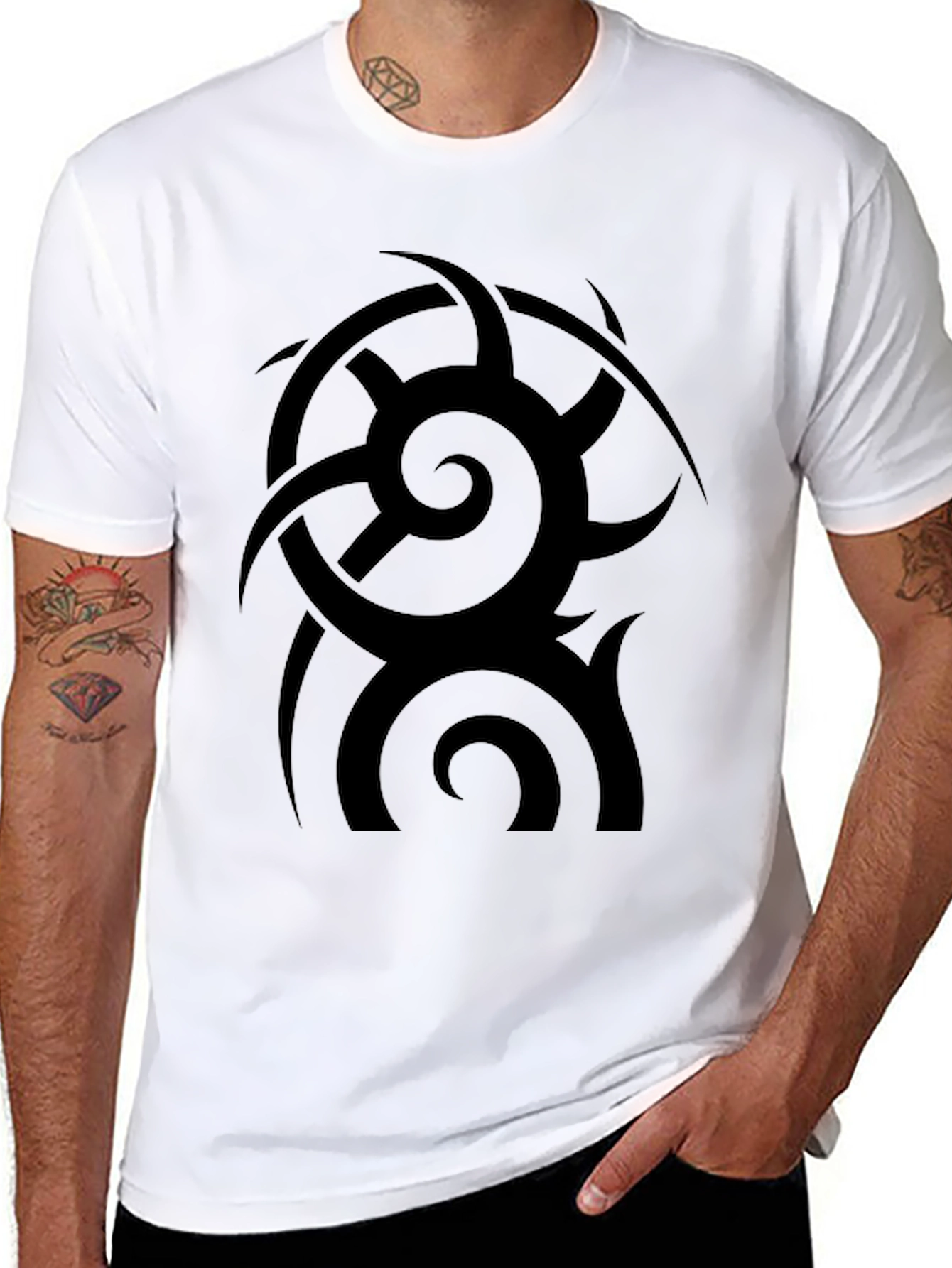 Tribal Tattoo Graphic Black T-Shirt