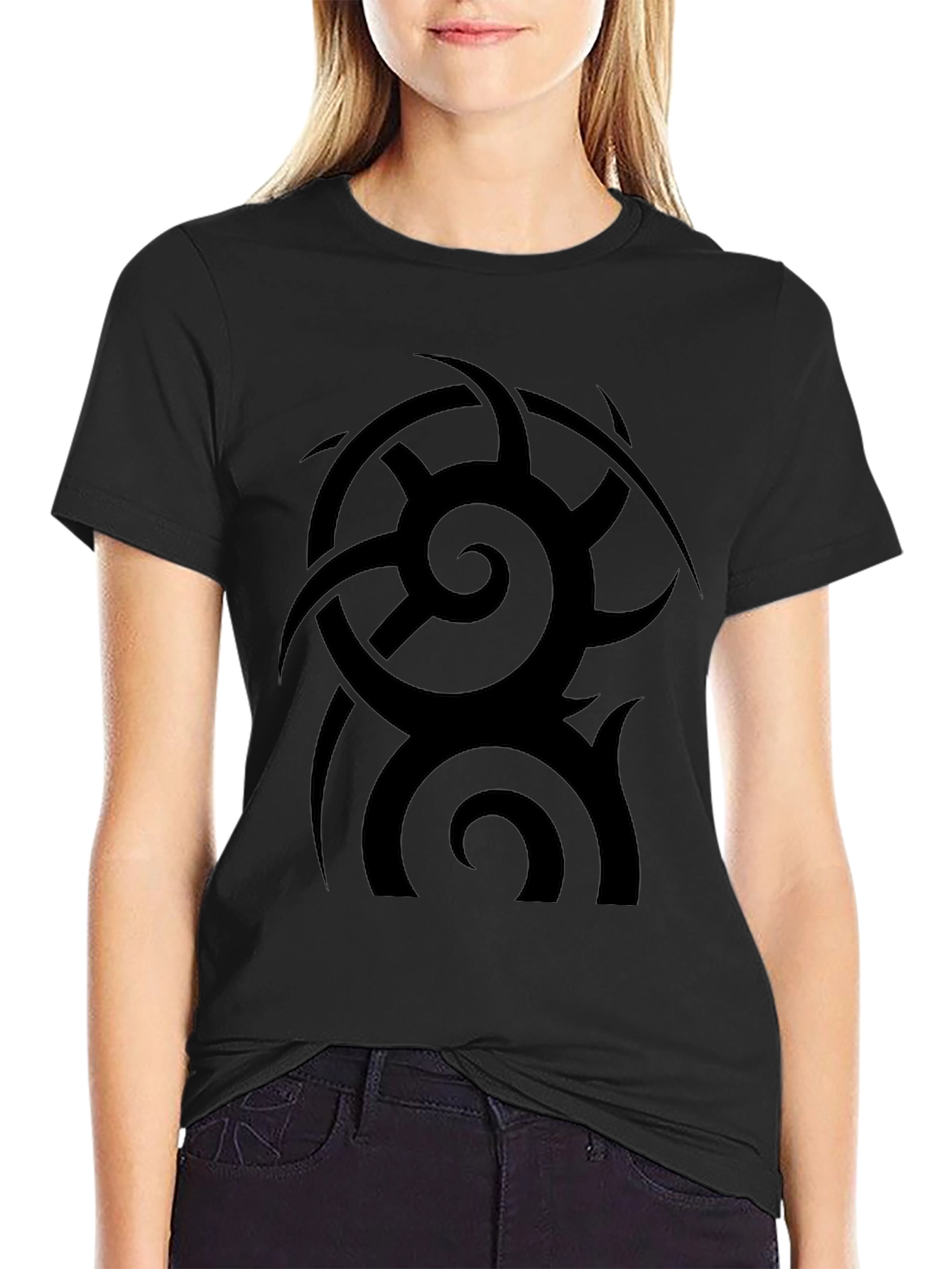 Tribal Tattoo Graphic Black T-Shirt