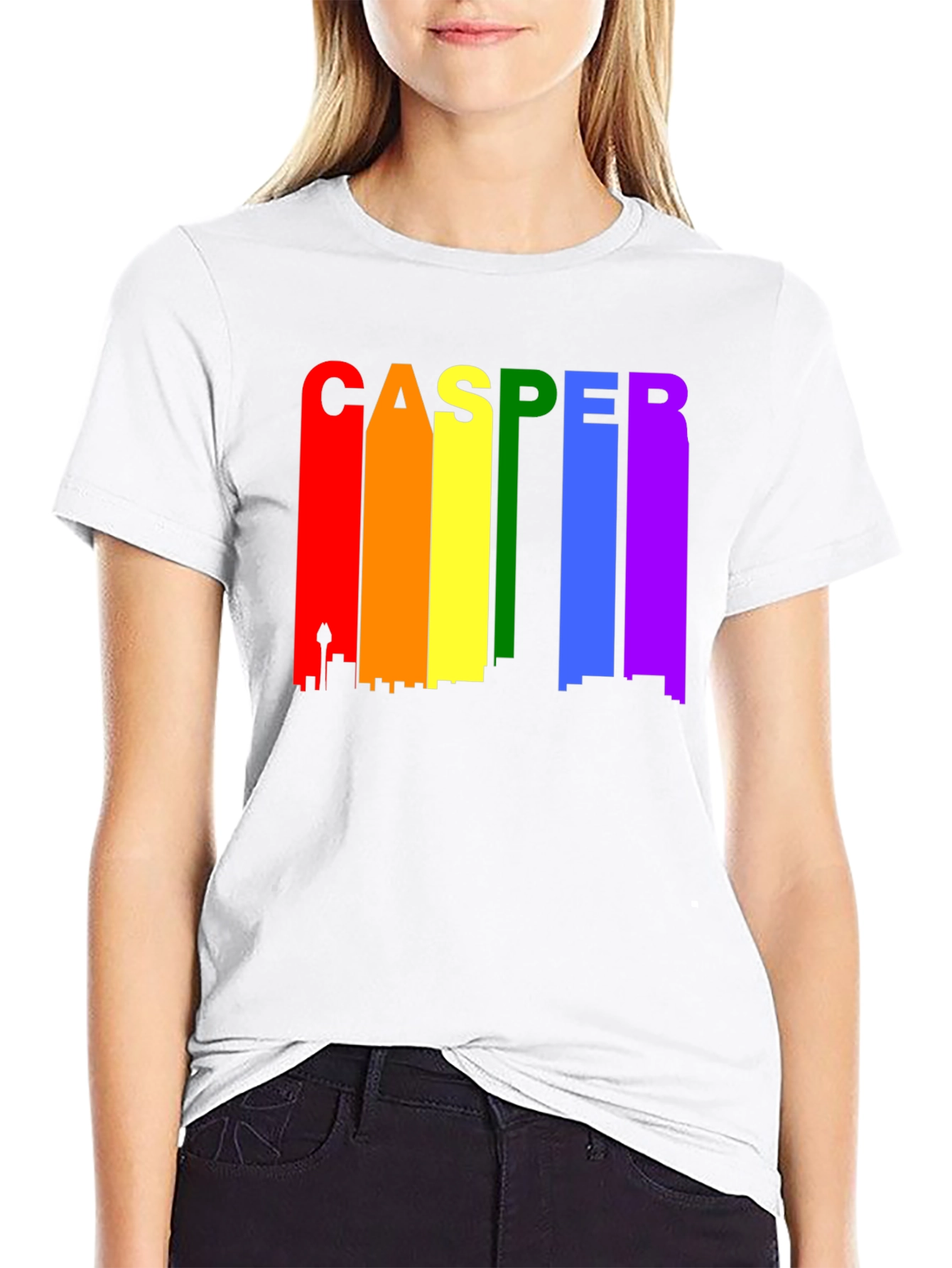 CASPER Cityscape Pride T-Shirt - Black Crew Neck Tee