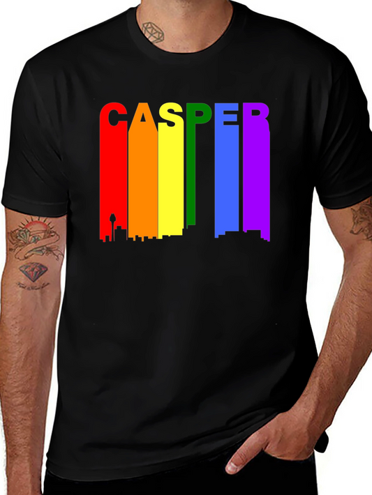 CASPER Cityscape Pride T-Shirt - Black Crew Neck Tee