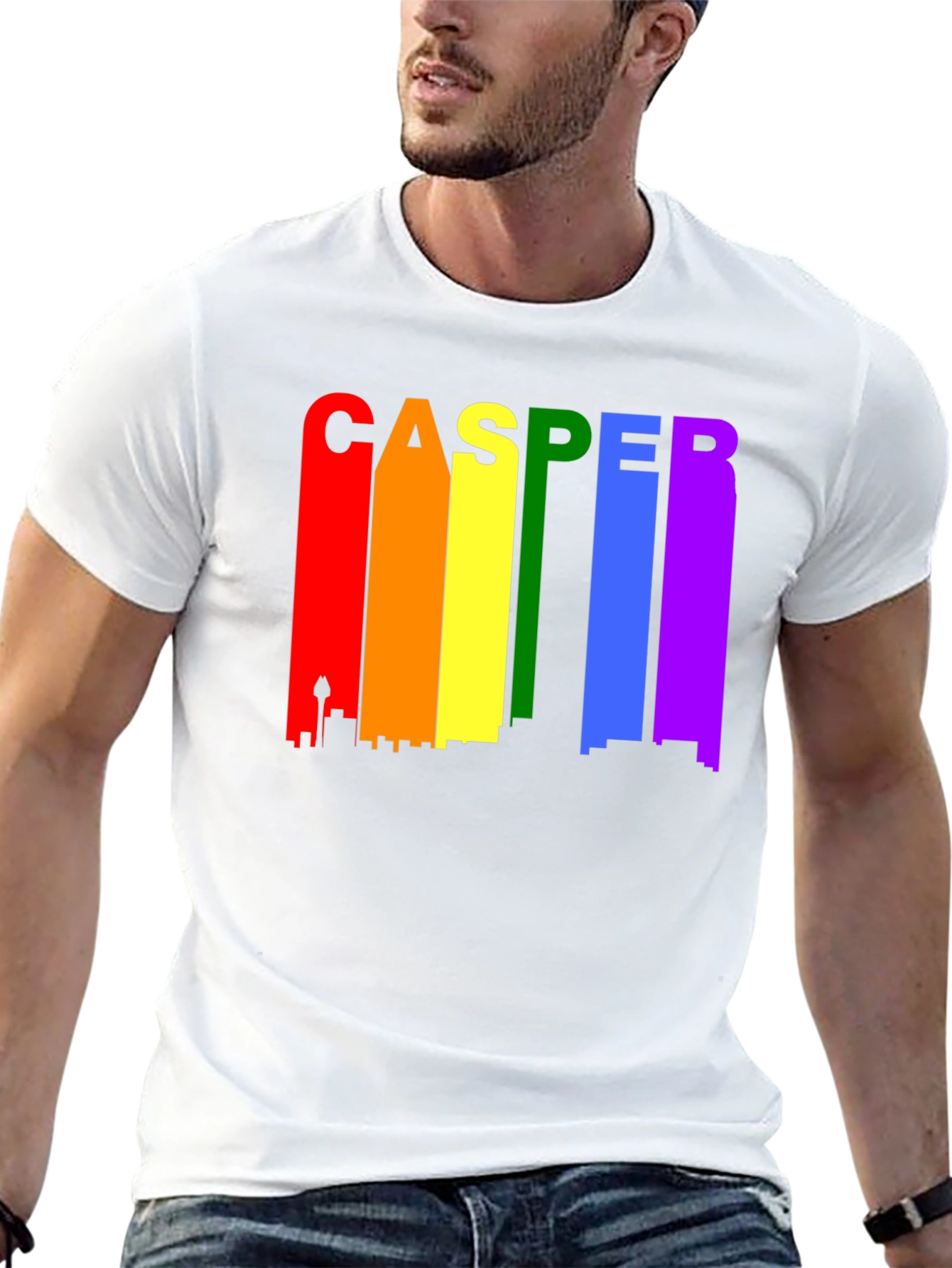 CASPER Cityscape Pride T-Shirt - Black Crew Neck Tee