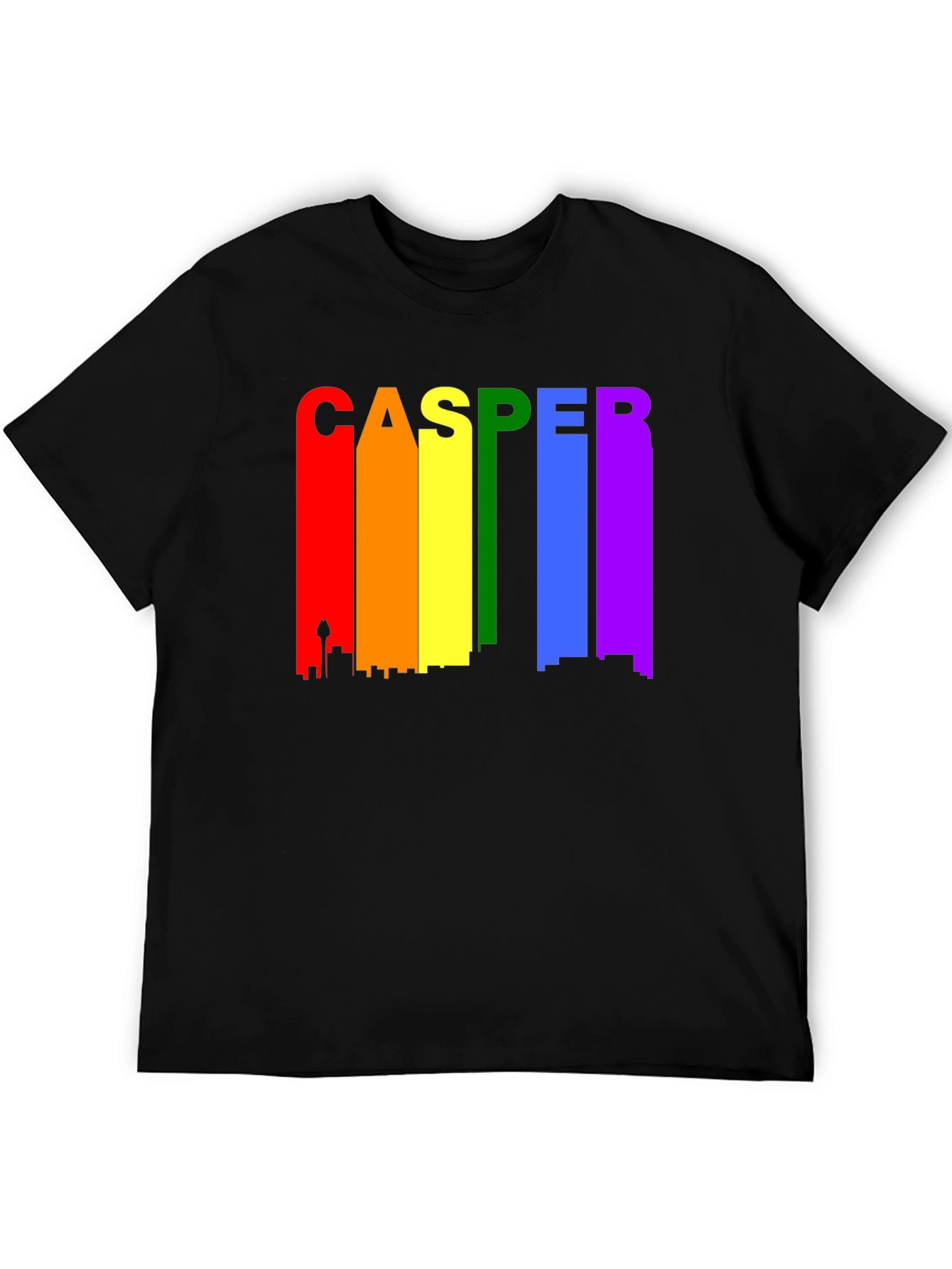 CASPER Cityscape Pride T-Shirt - Black Crew Neck Tee