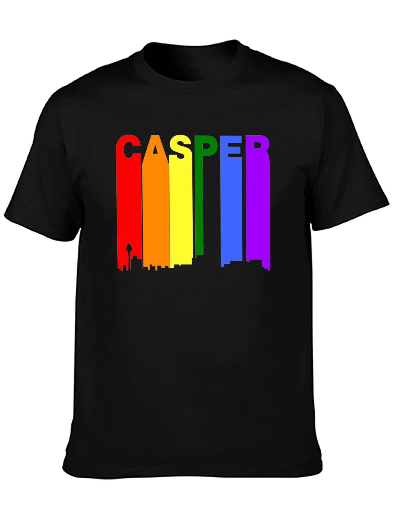 CASPER Cityscape Pride T-Shirt - Black Crew Neck Tee