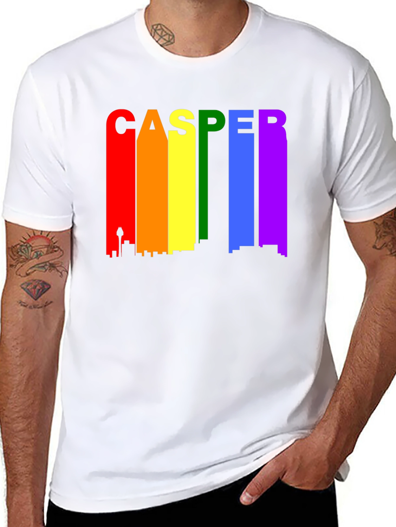CASPER Cityscape Pride T-Shirt - Black Crew Neck Tee
