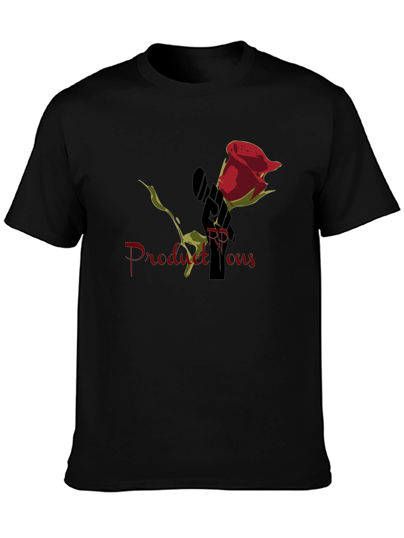 Rose RP Productions Black Graphic T-Shirt