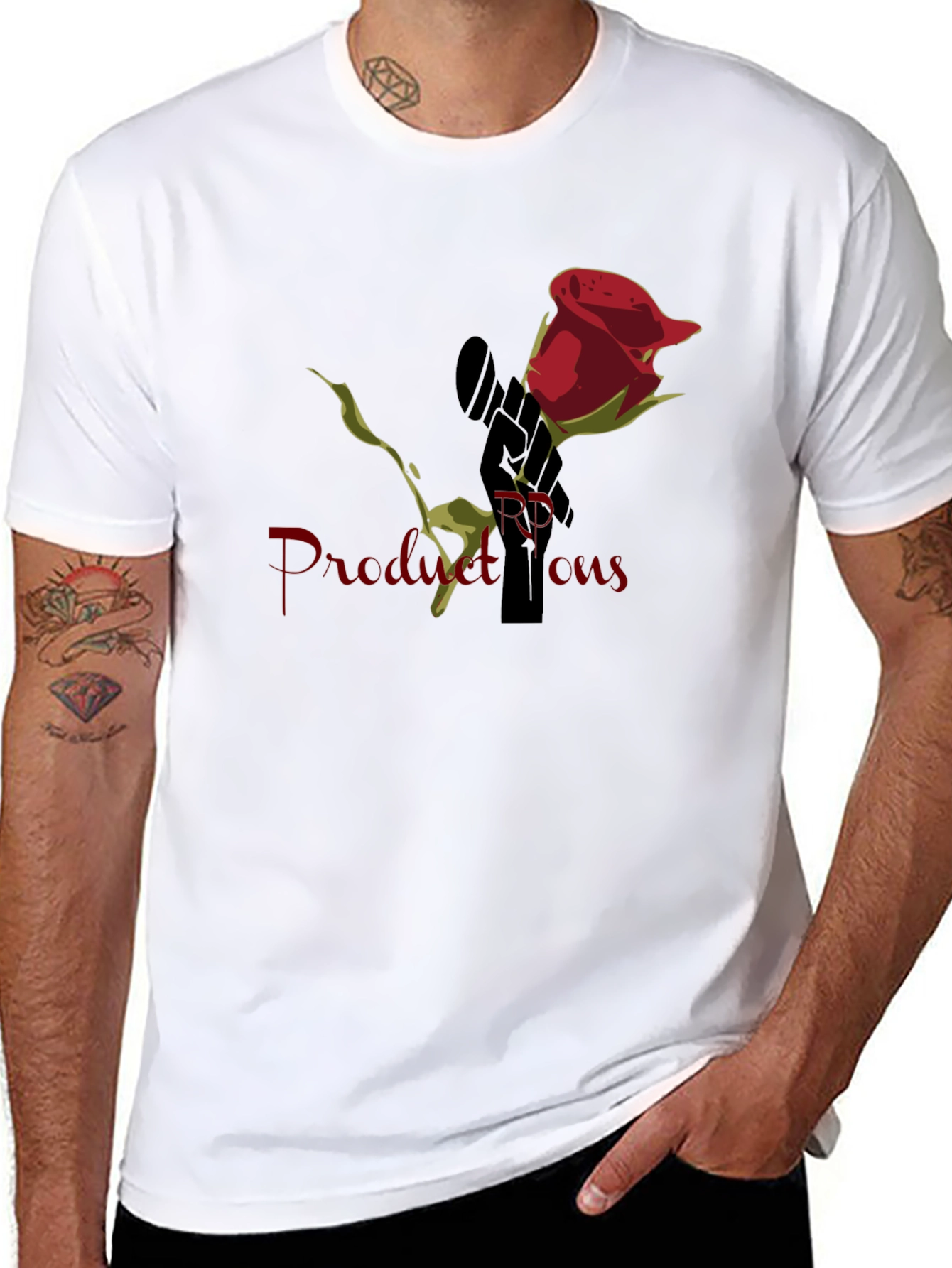 Rose RP Productions Black Graphic T-Shirt