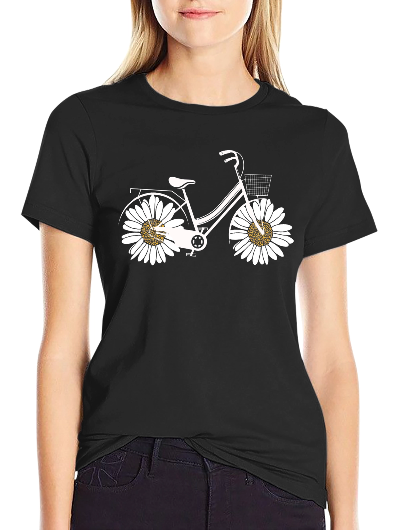 Daisy Bicycle Black T-Shirt
