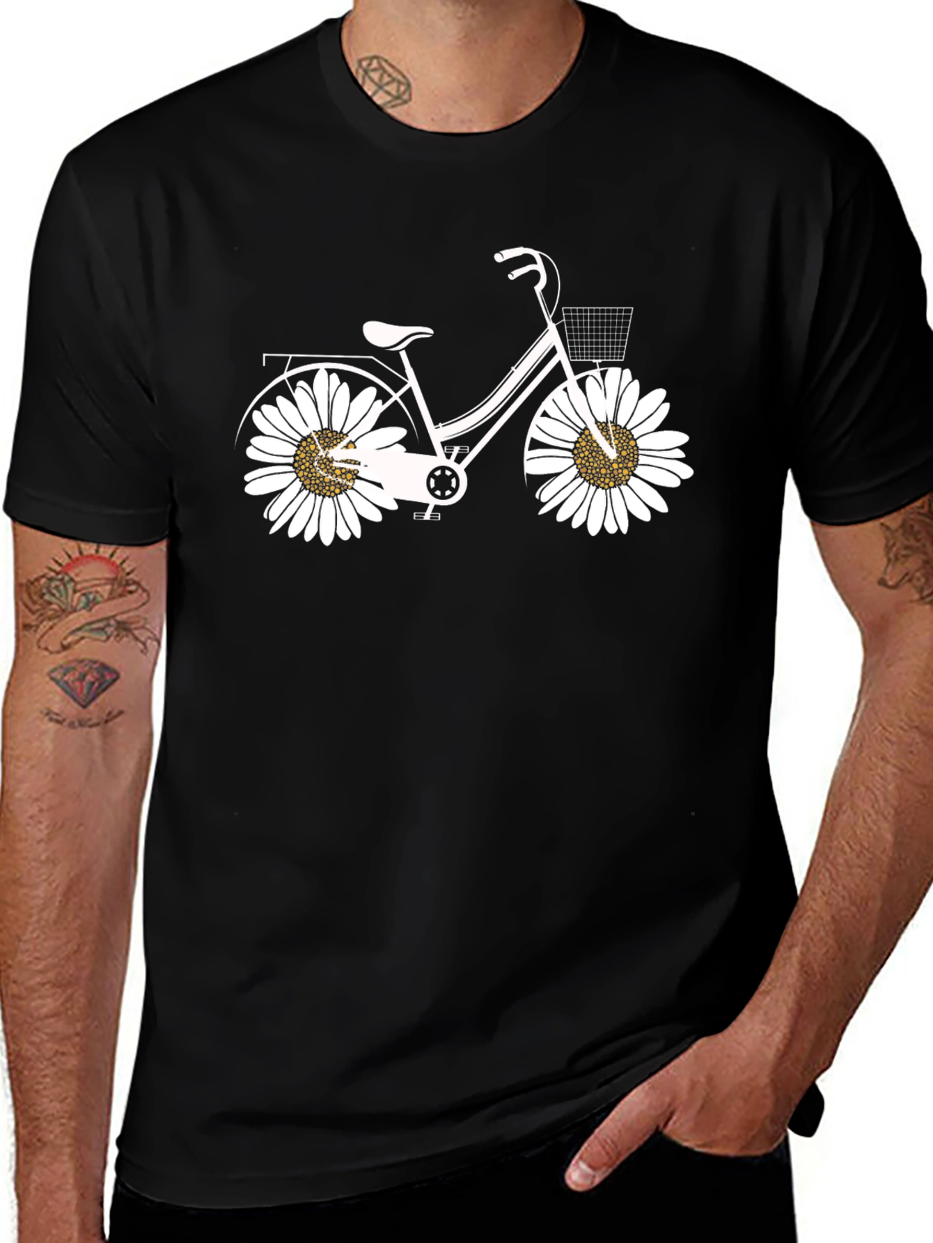 Daisy Bicycle Black T-Shirt