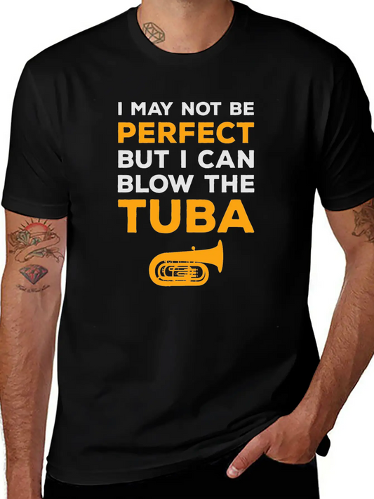 Tuba Marching Band Player Musical Instrument Funny Unisex Short Sleeve Soft Cotton T-Shirt – Casual Everyday Wear