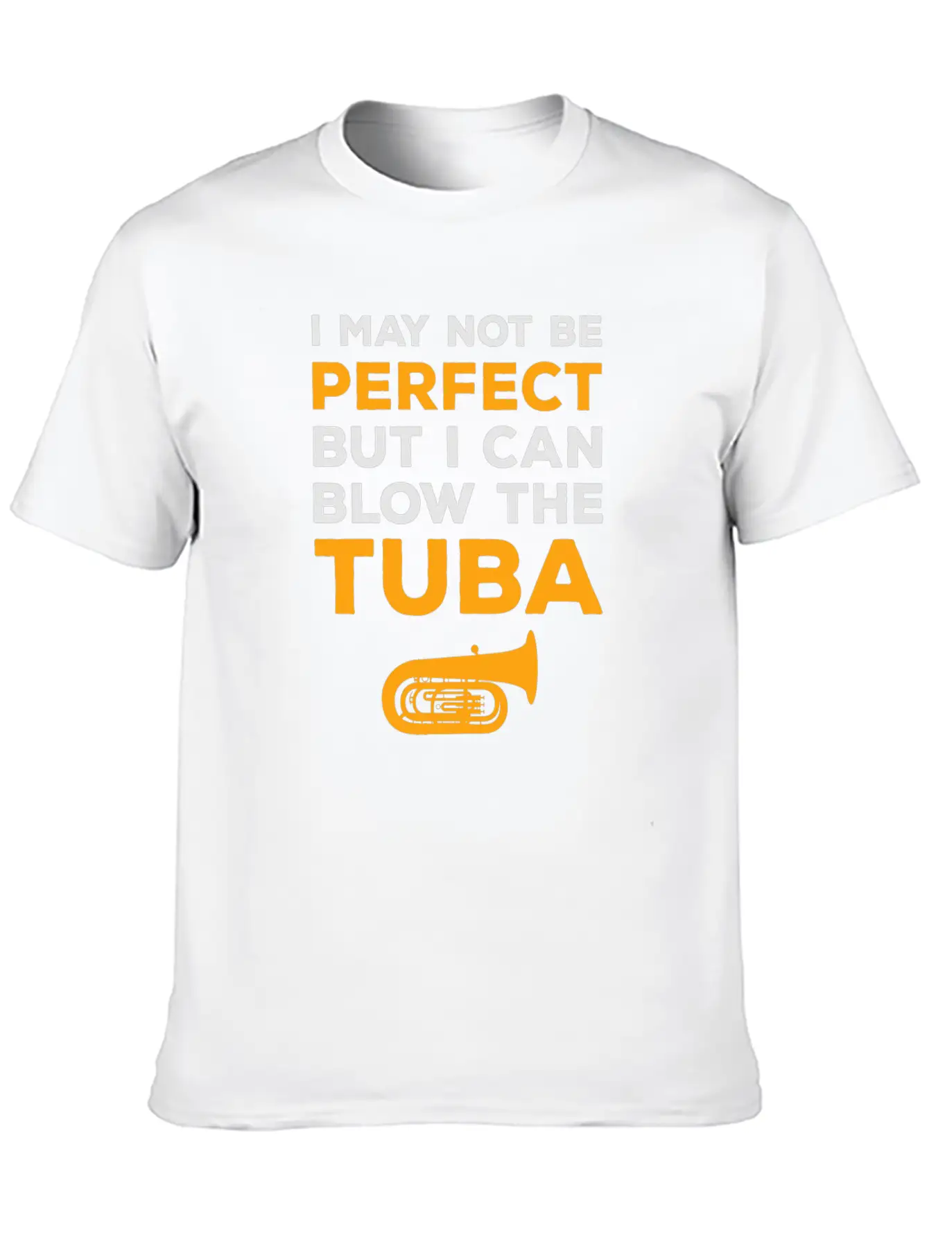 Tuba Marching Band Player Musical Instrument Funny Unisex Short Sleeve Soft Cotton T-Shirt – Casual Everyday Wear