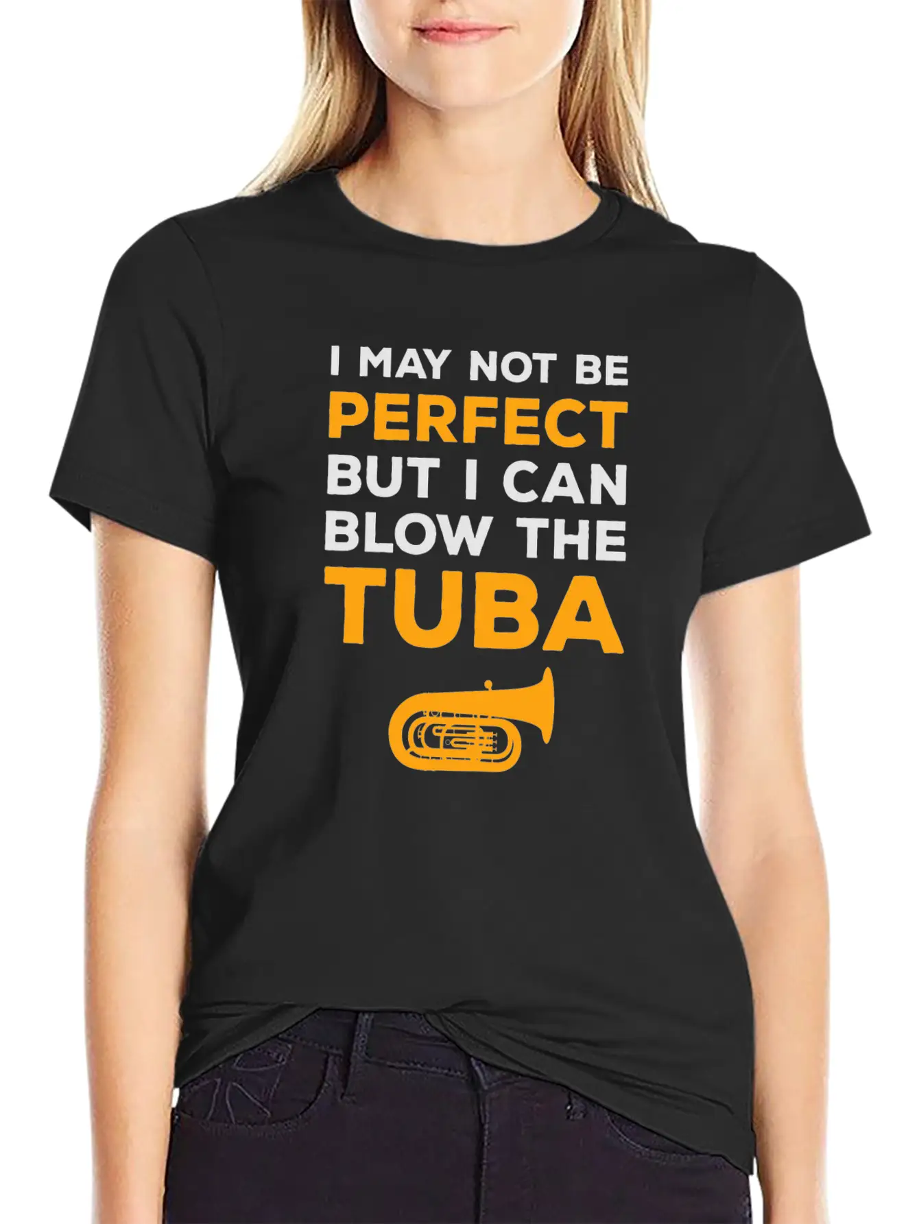 Tuba Marching Band Player Musical Instrument Funny Unisex Short Sleeve Soft Cotton T-Shirt – Casual Everyday Wear