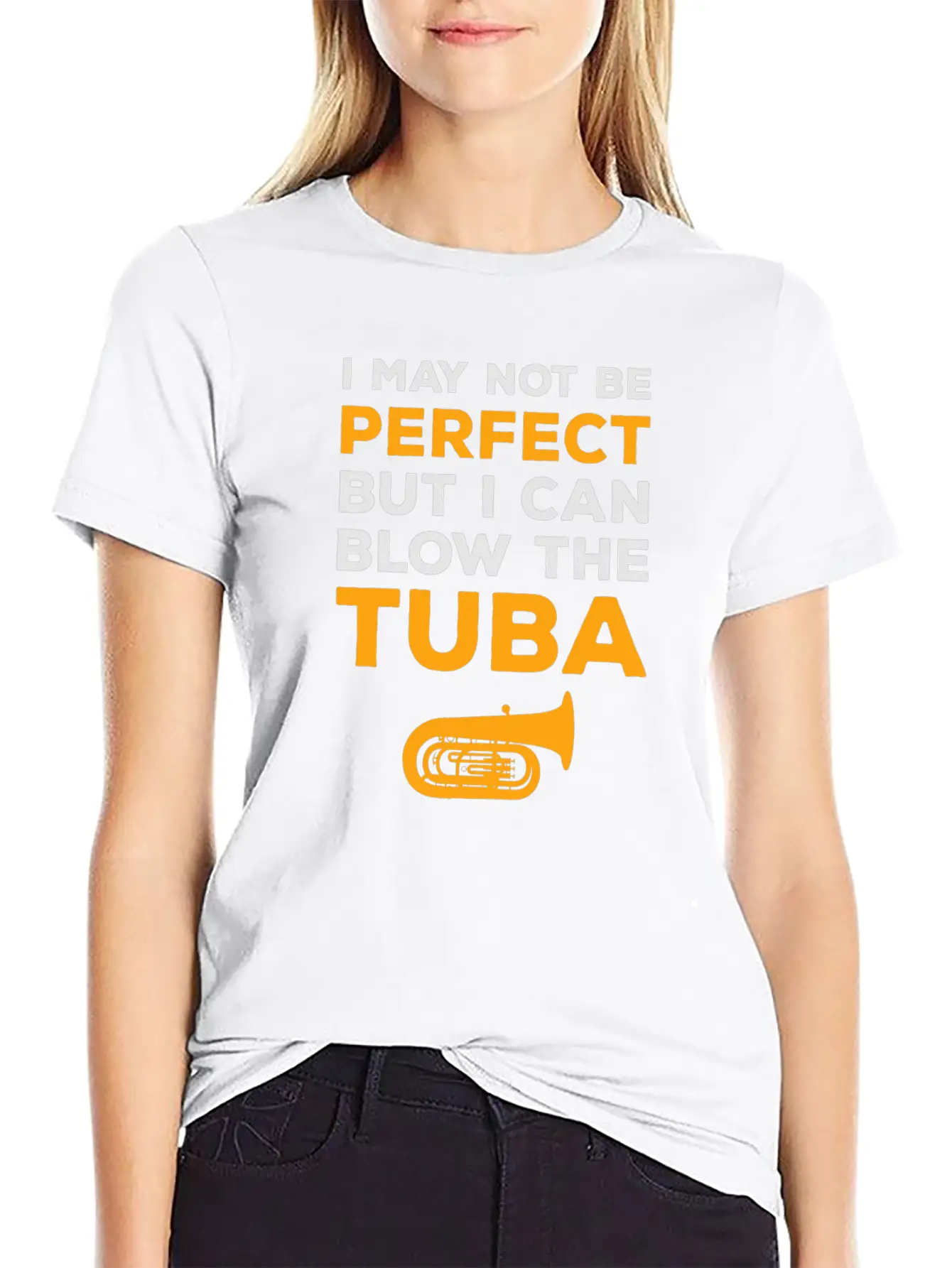 Tuba Marching Band Player Musical Instrument Funny Unisex Short Sleeve Soft Cotton T-Shirt – Casual Everyday Wear
