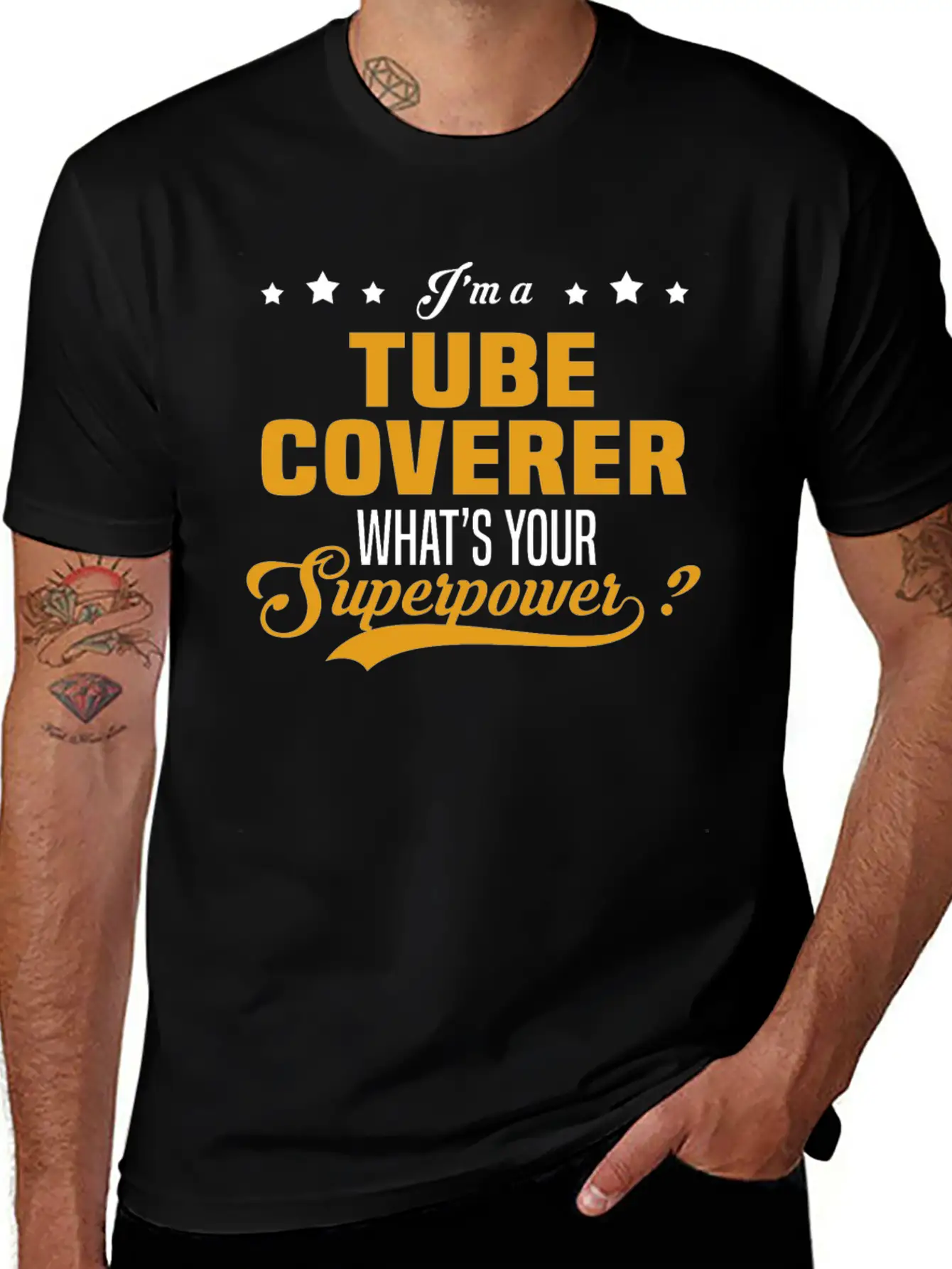 Tube Coverer Unisex Short Sleeve Soft Cotton T-Shirt – Casual Everyday Wear