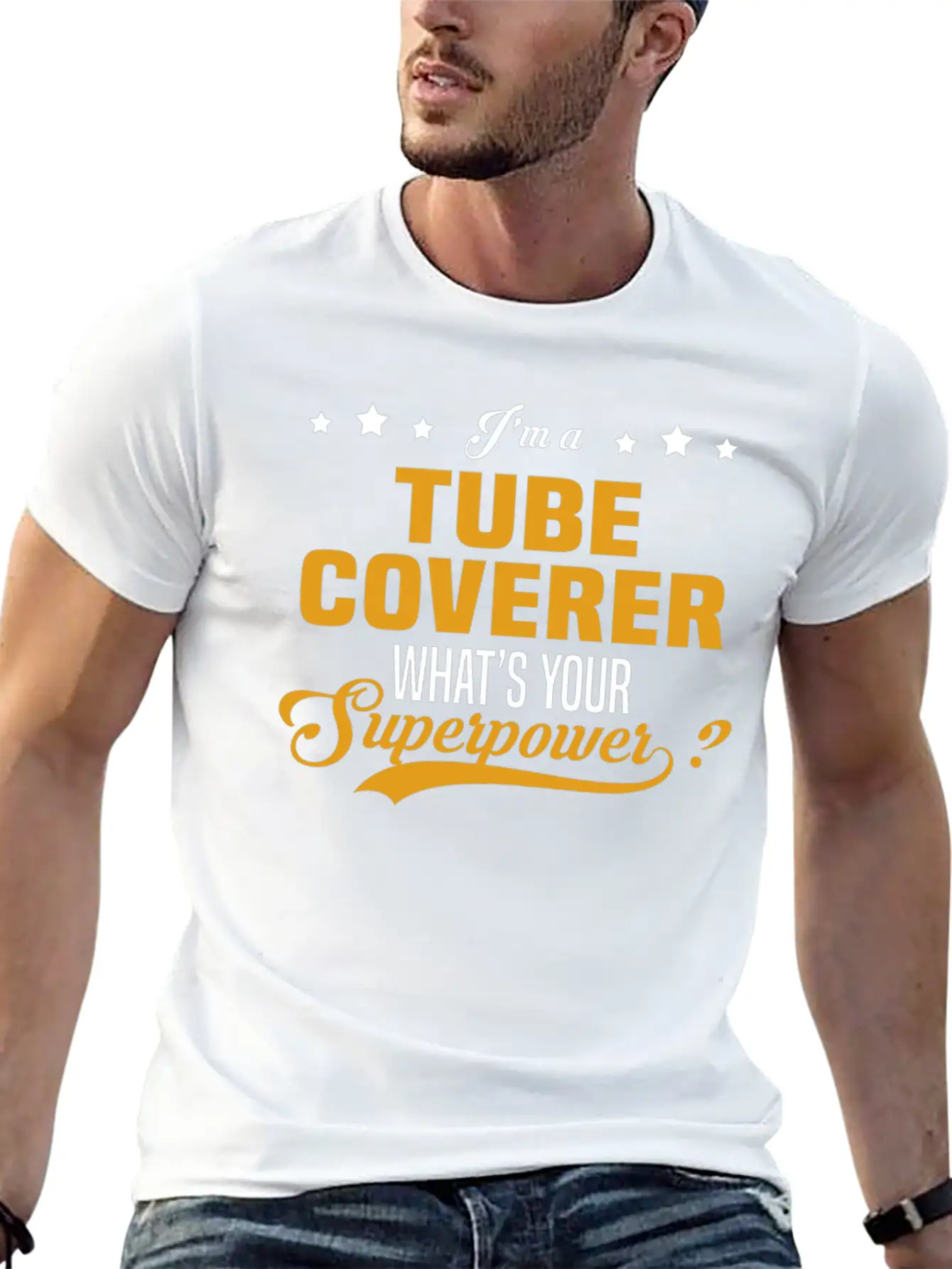 Tube Coverer Unisex Short Sleeve Soft Cotton T-Shirt – Casual Everyday Wear