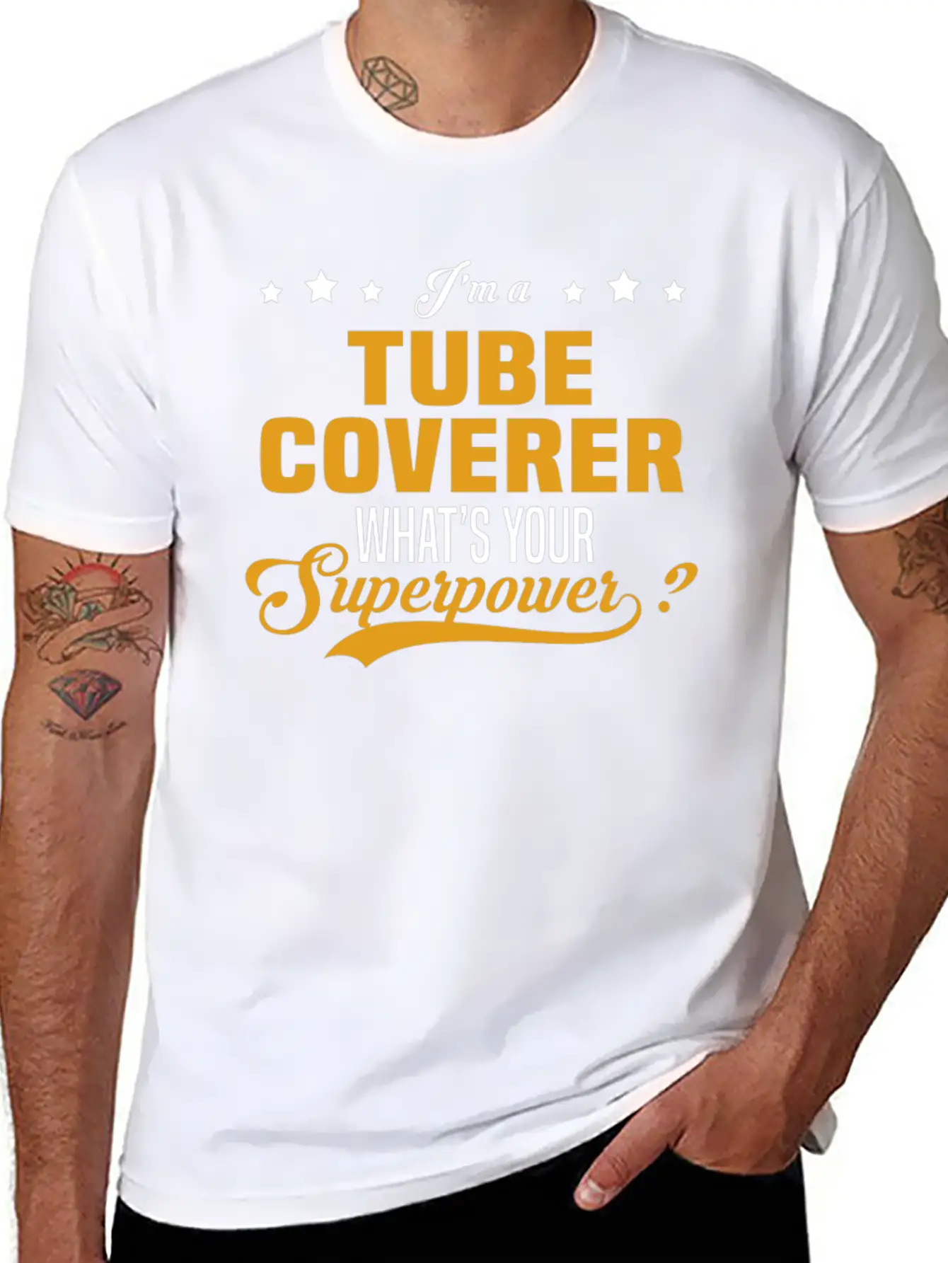Tube Coverer Unisex Short Sleeve Soft Cotton T-Shirt – Casual Everyday Wear