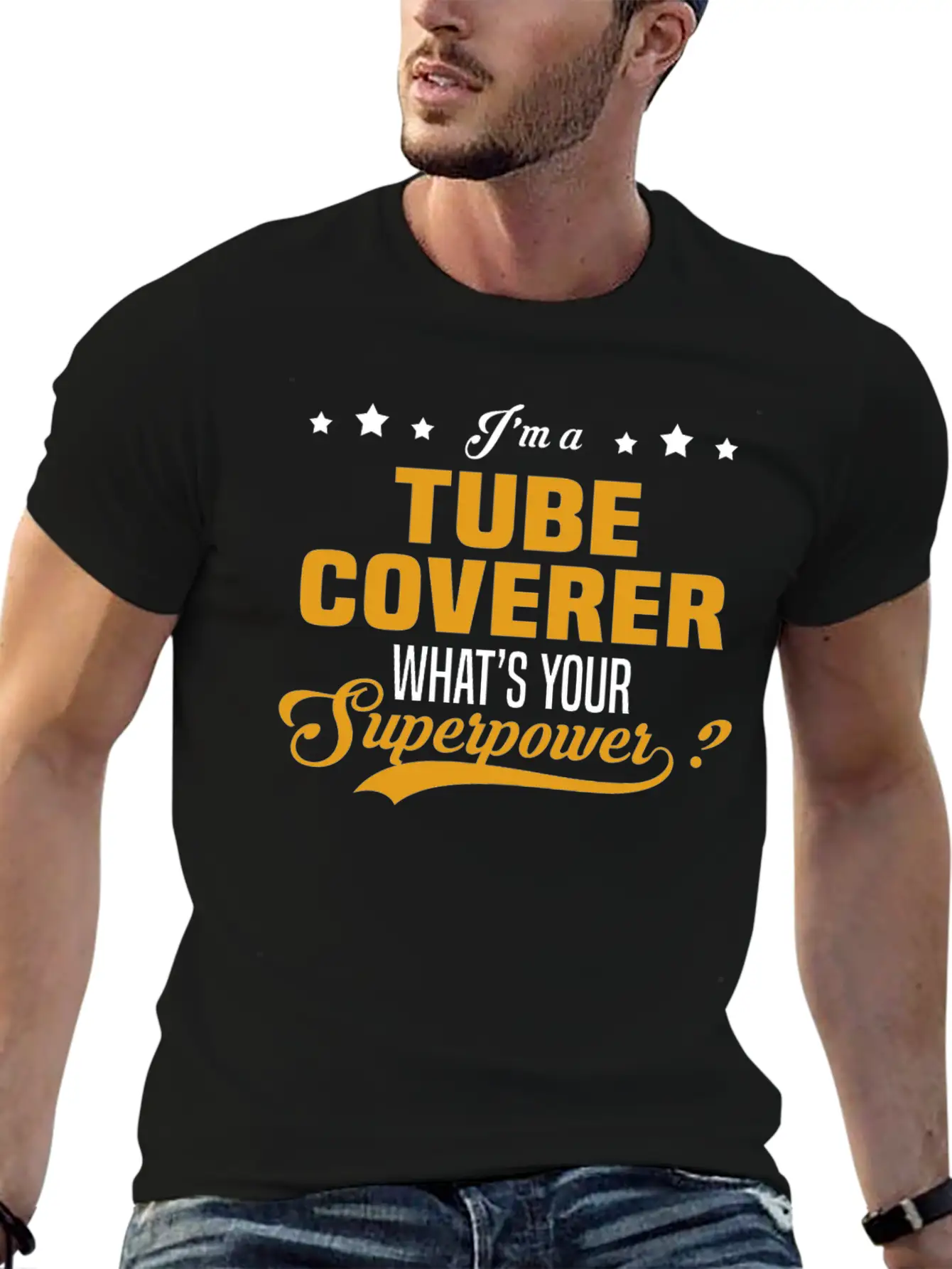 Tube Coverer Unisex Short Sleeve Soft Cotton T-Shirt – Casual Everyday Wear