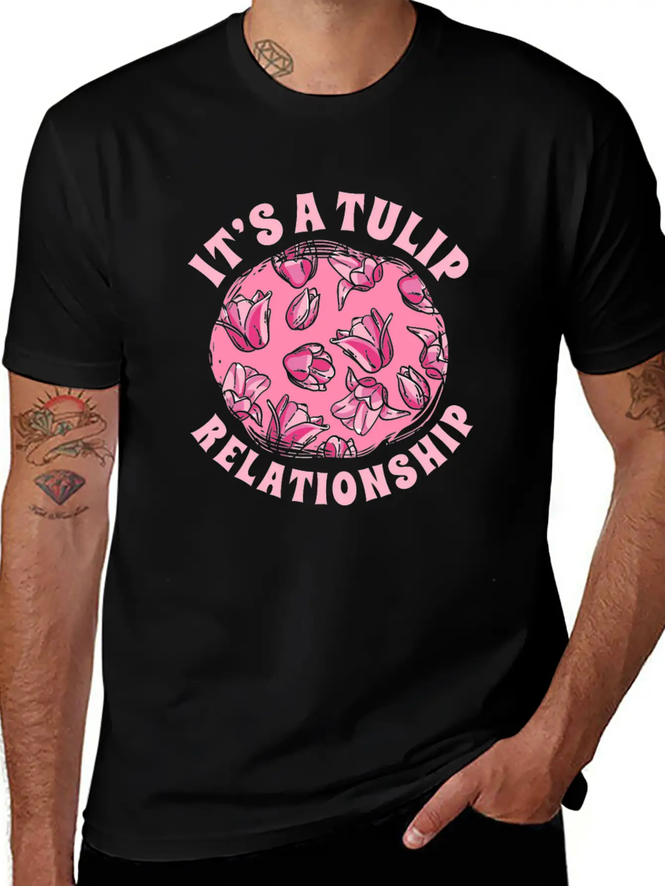 Tulip Gardening Funny Tulips Basic Graphic T-Shirt – Daily Comfort In Soft Cotton
