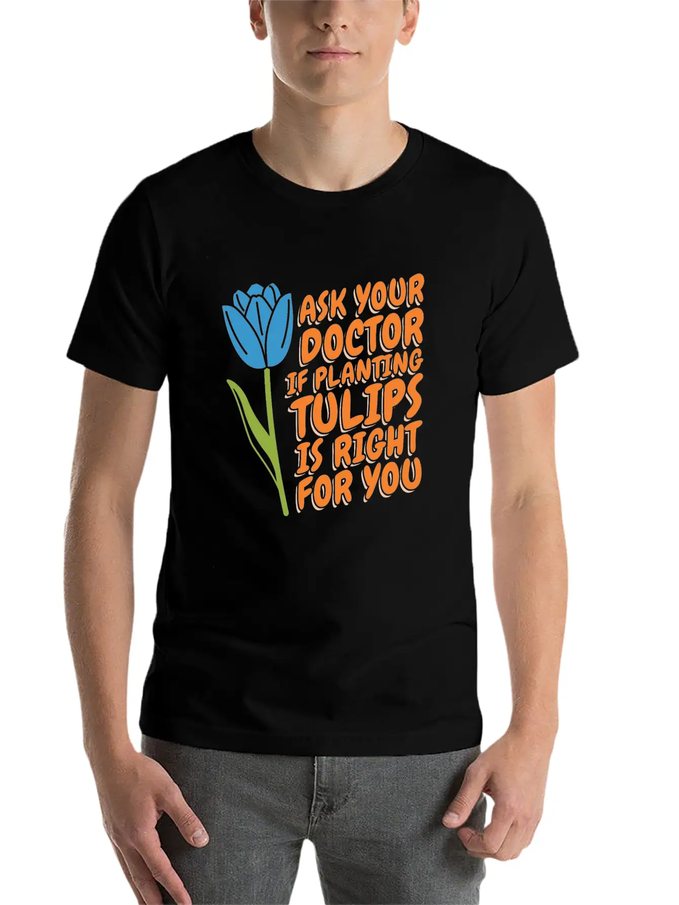 Tulip Gardening Funny Tulips Essential Unisex Summer Tee – Soft Cotton Casual Fit