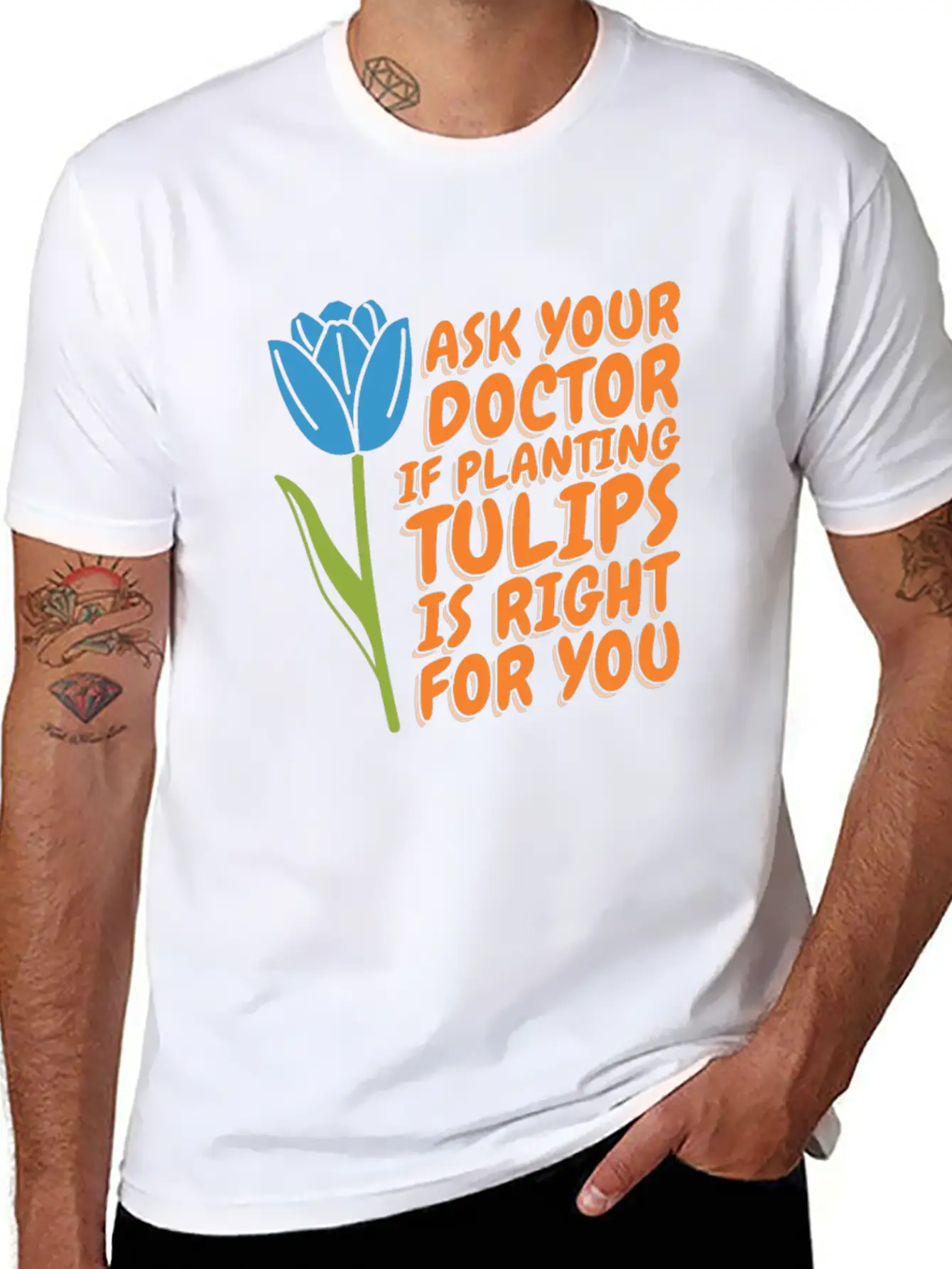 Tulip Gardening Funny Tulips Essential Unisex Summer Tee – Soft Cotton Casual Fit